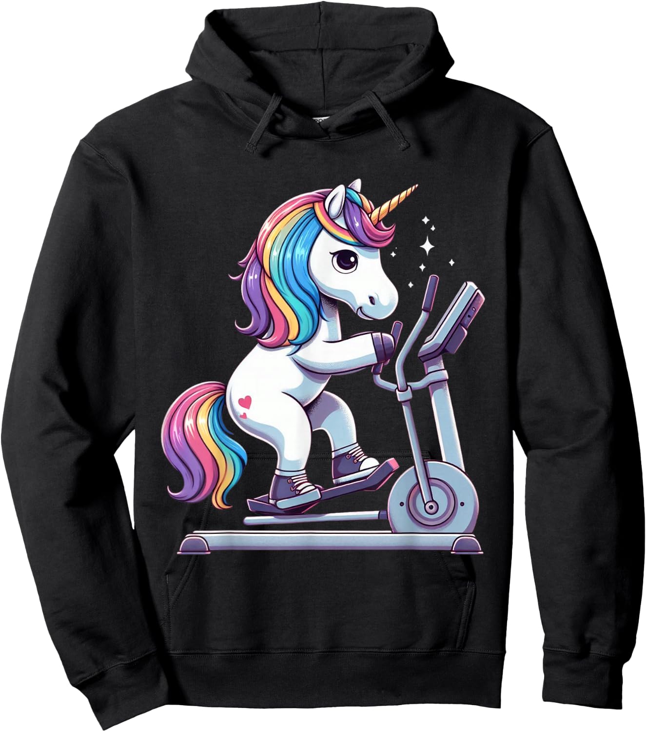 Unicorn Elliptical Training Boys Girls Men Women Kids Adults Hoodie - Hoodie | Black