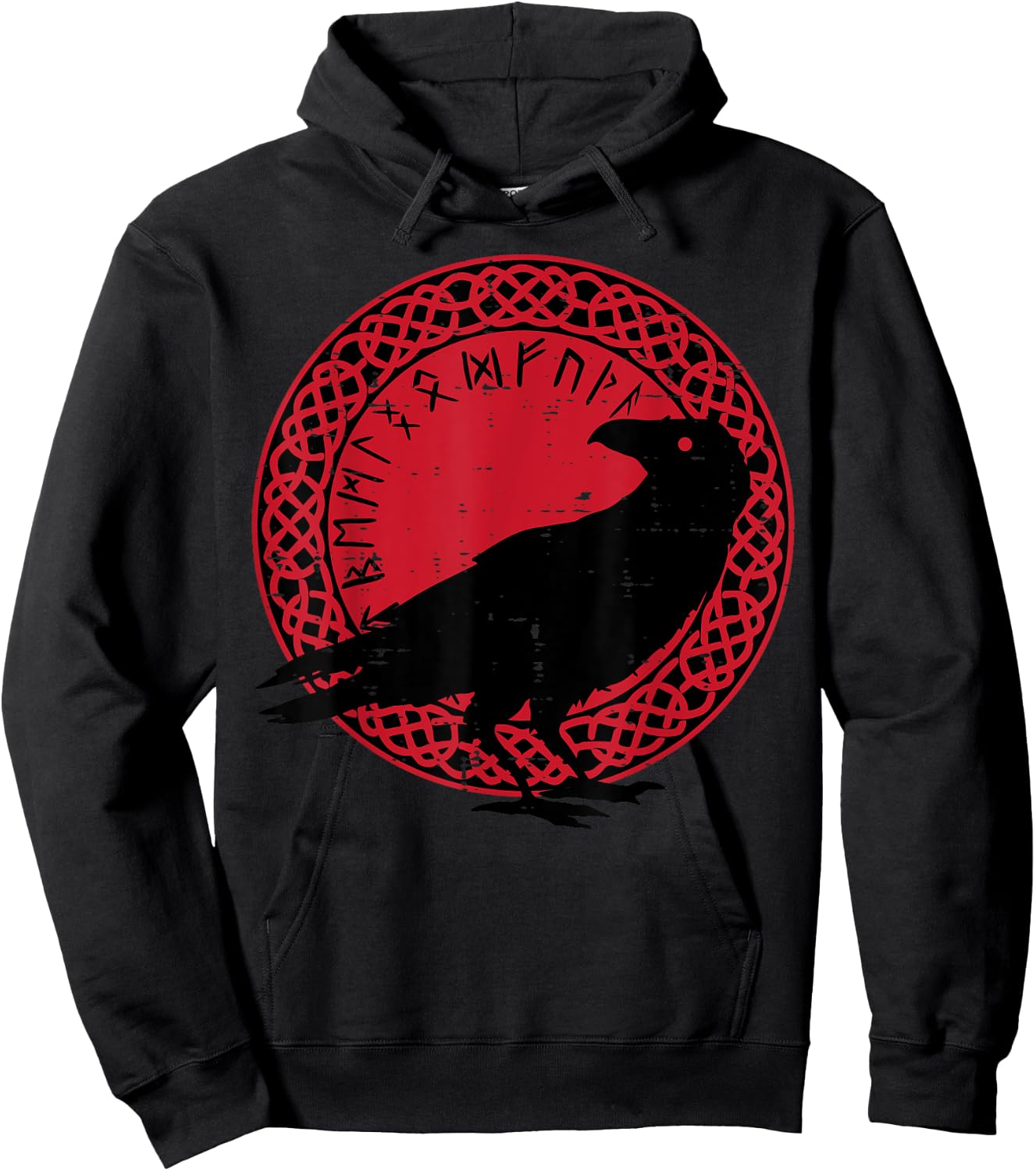 Viking Raven Celtic Circle Norse Mythology Men Women Kids Hoodie - Hoodie | Black