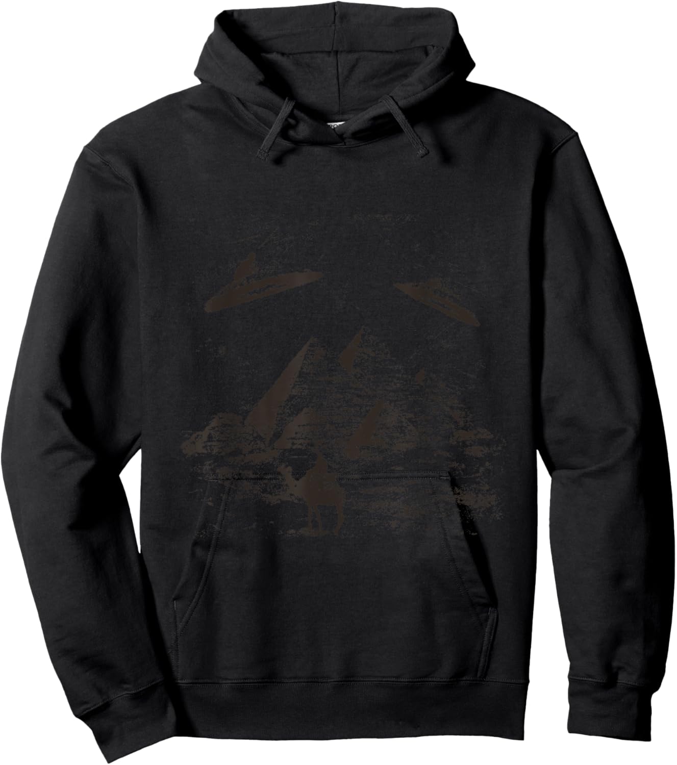 Camel Pyramid with Alien and Ufo Hoodie - Hoodie | Black