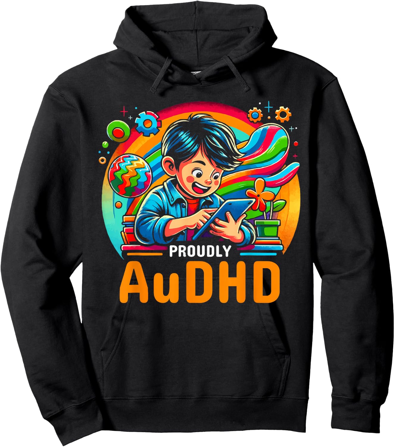 AuDHD Autism ADHD Autistic Spectrum Neurodiversity Hoodie - Hoodie | Black