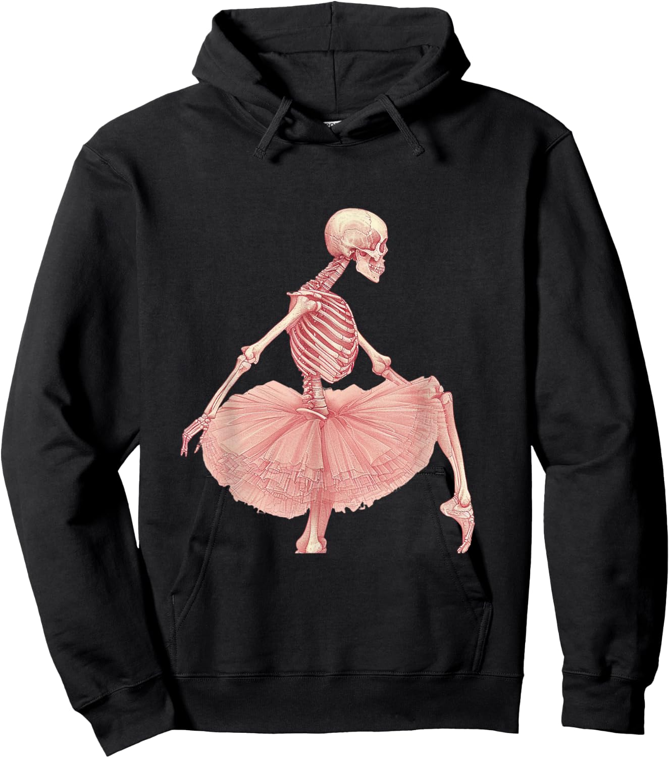 Skeleton Ballerina Art Ballet Skeleton Design Dance of Death Hoodie - Hoodie | Black