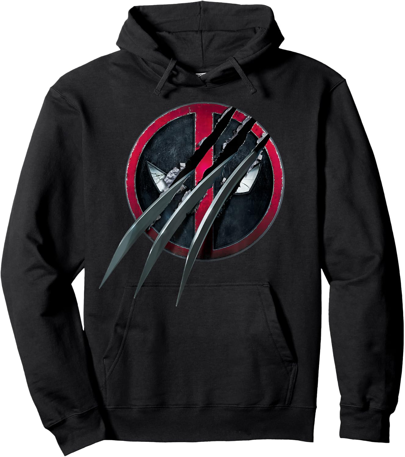 Marvel Studios Deadpool & Wolverine Slashed Icon with Claws Hoodie - Hoodie | Black