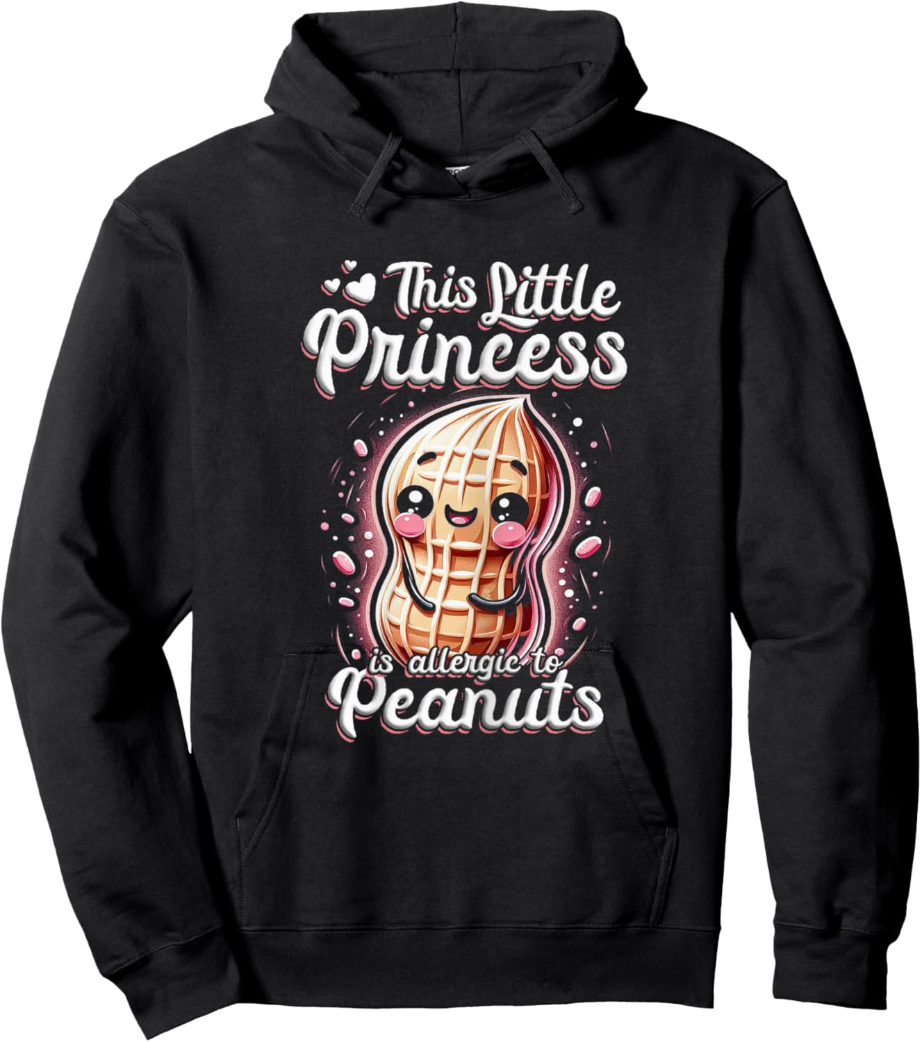 Peanut Allergy This Little Princess Is Allergic To Peanuts Hoodie - Hoodie | Black