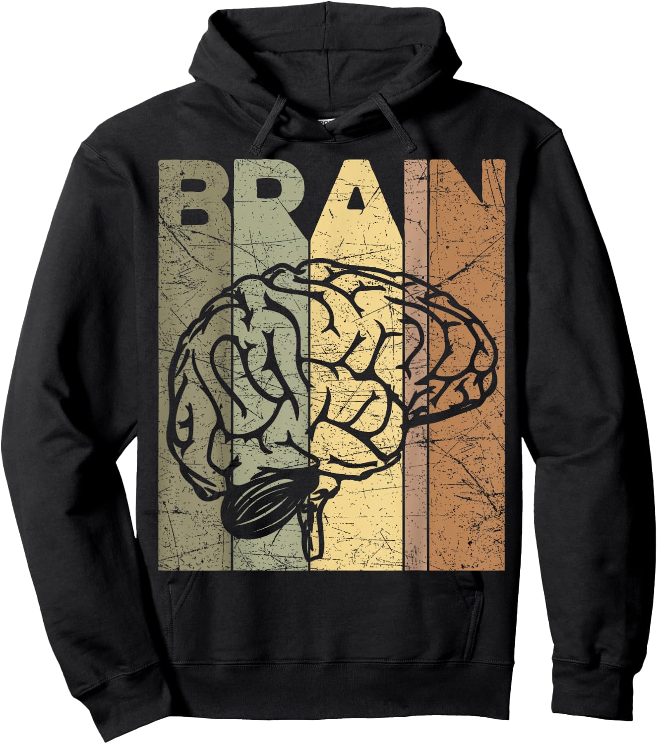 Brain Vintage Neurologist Retro Brain Section Neurology Hoodie - Hoodie | Black