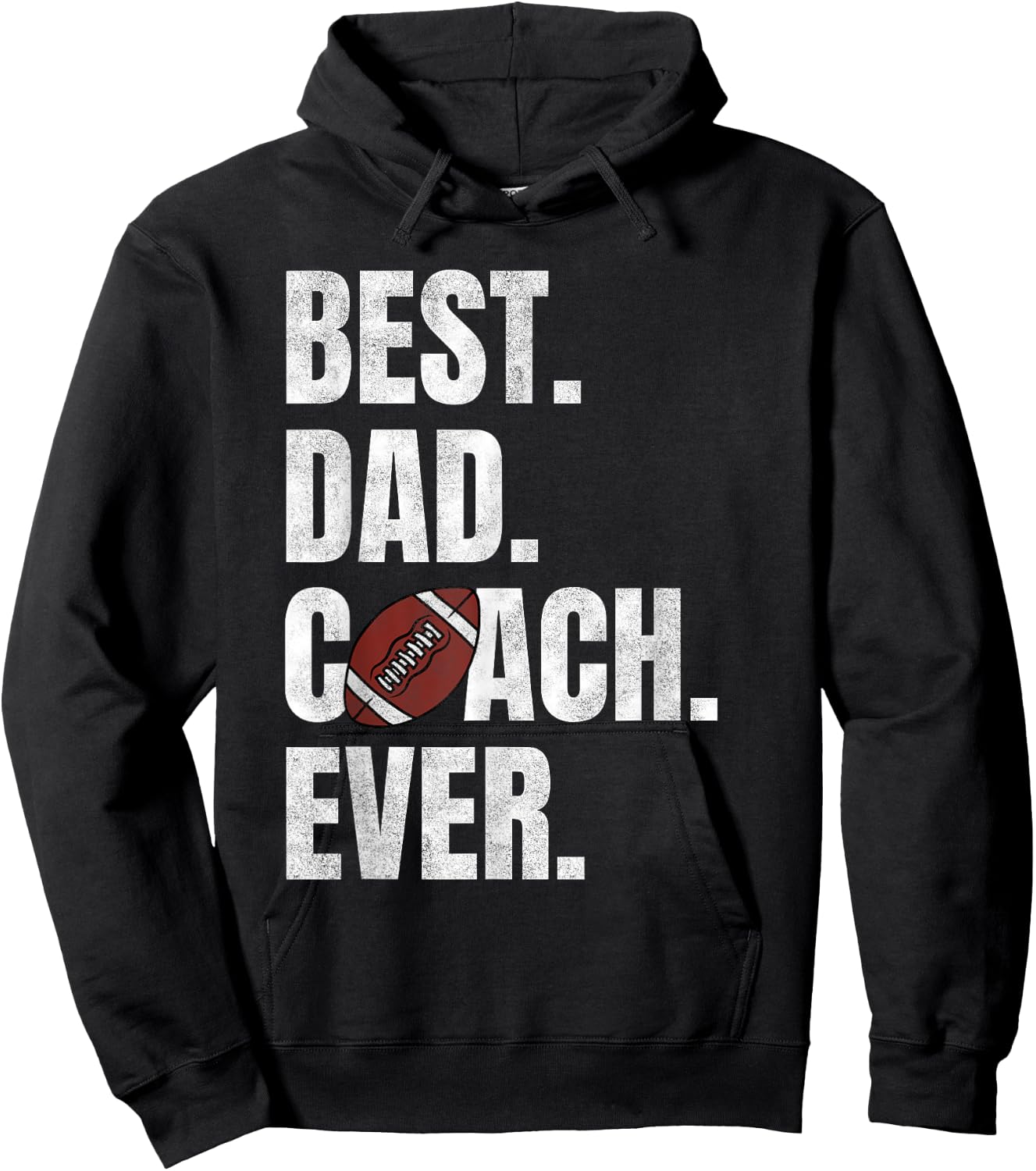 Best Dad Coach Ever Funny Football for Sport Lovers Hoodie - Hoodie | Black