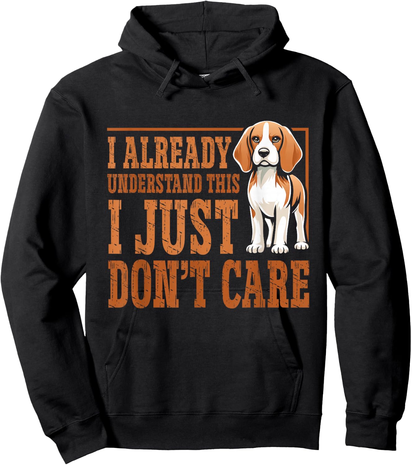 Funny Dog Beagle I Just Dont Care Women Kids Hoodie - Hoodie | Black