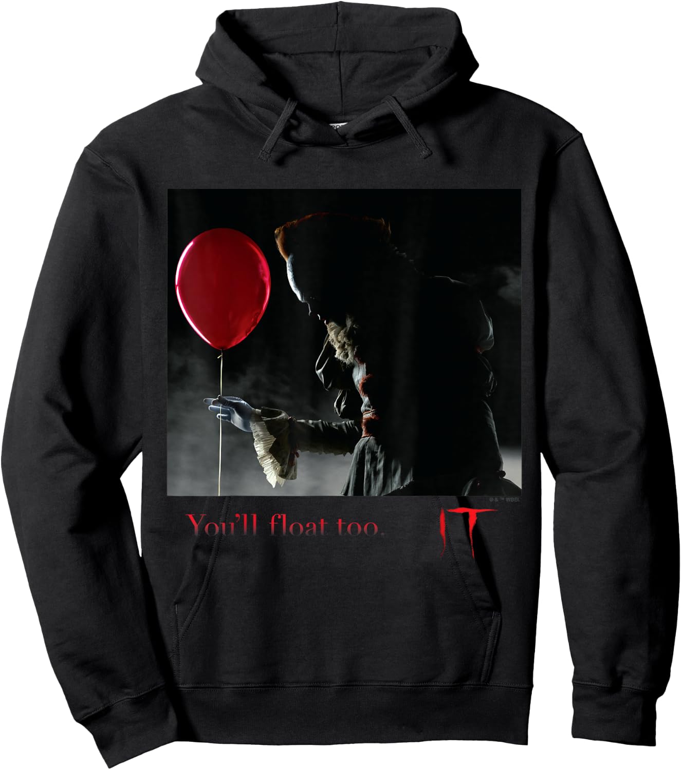 IT Films/TV Series - Pennywise You'll Float Too Red Balloon Hoodie - Hoodie | Black