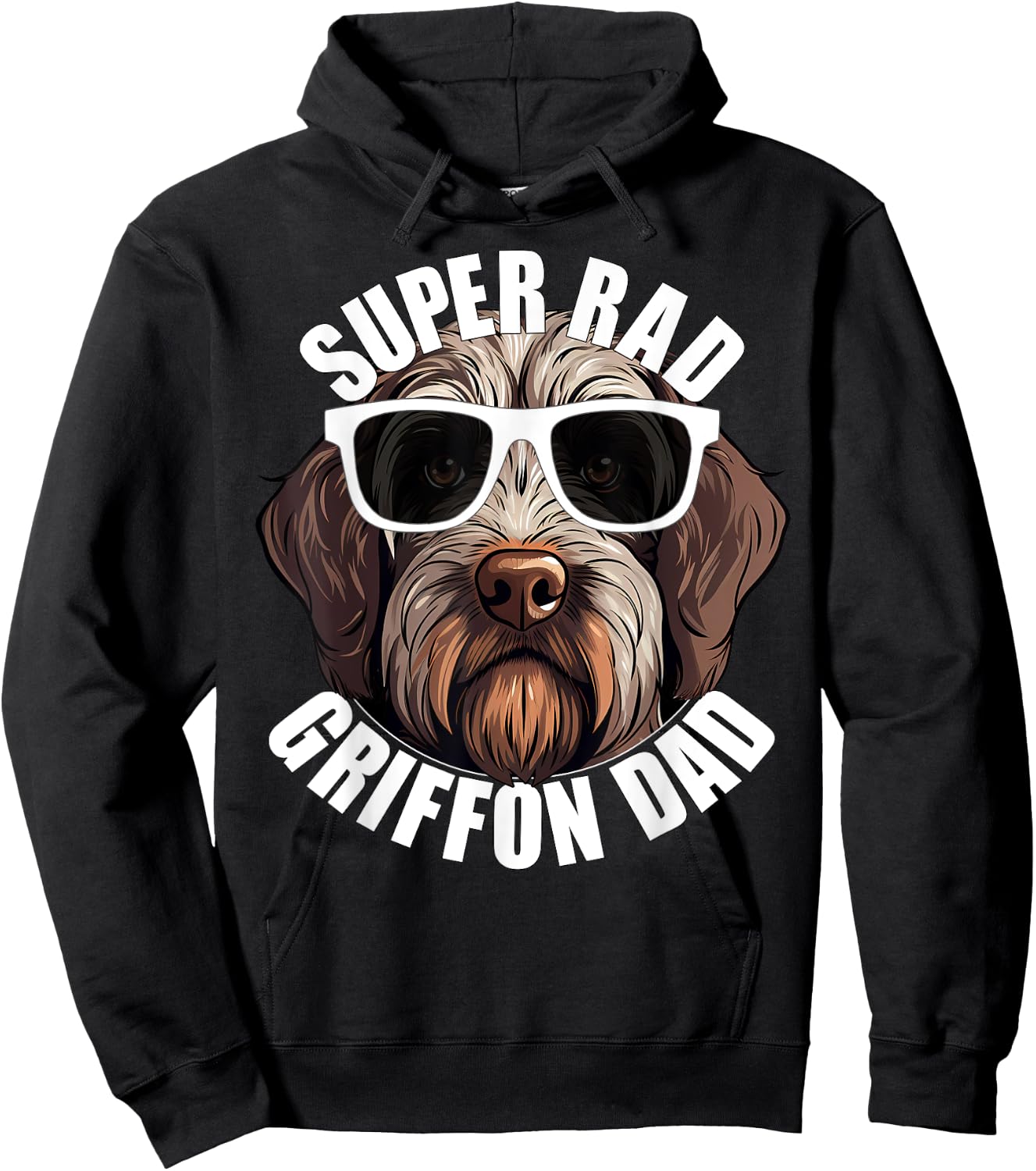 Wirehaired Pointing Griffon Dad Cute Super Rad Puppy Dog Hoodie - Hoodie | Black