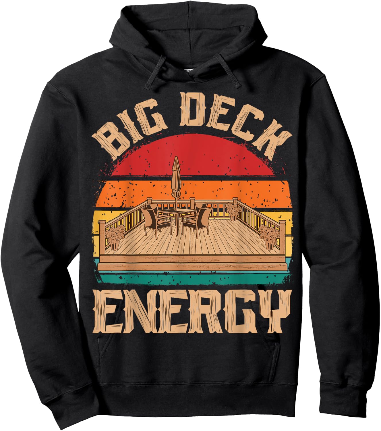 Patio Big Deck Energy Grilling Outdoorsy Meat BBQ Smoker Hoodie - Hoodie | Black