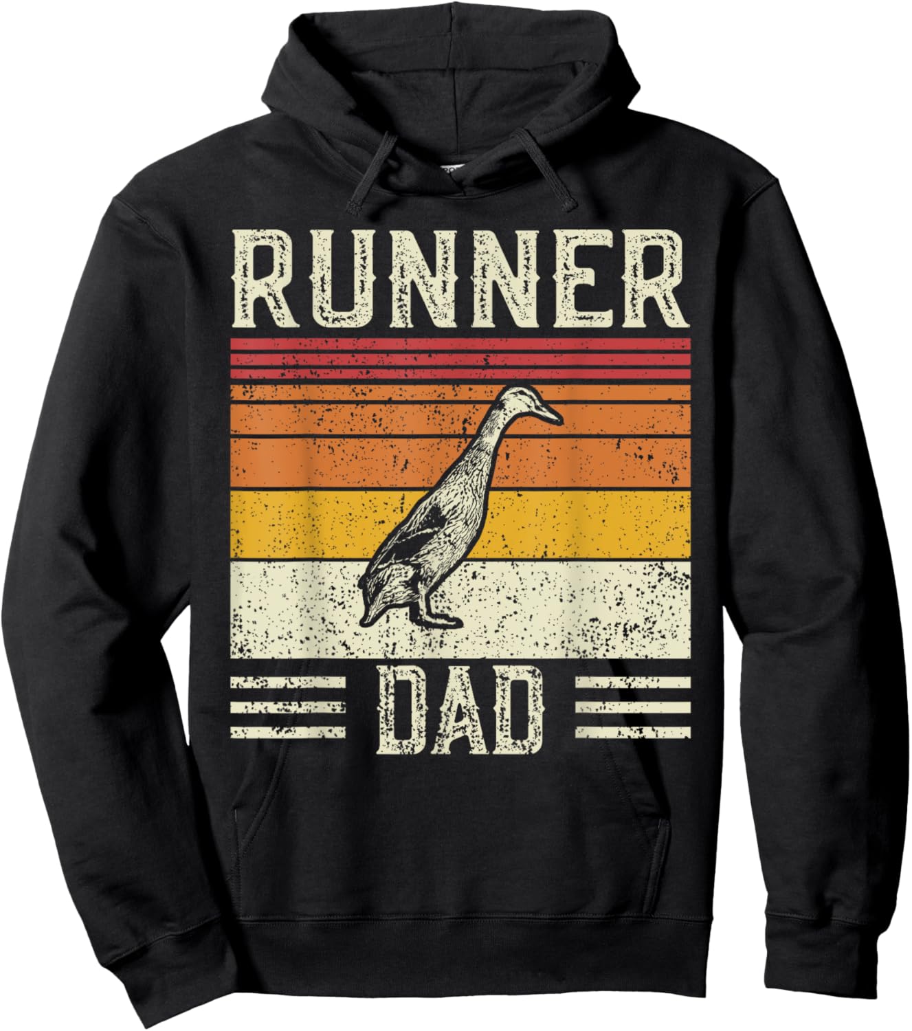 Best Duck Dad Men - Vintage Runner Duck Hoodie - Hoodie | Black
