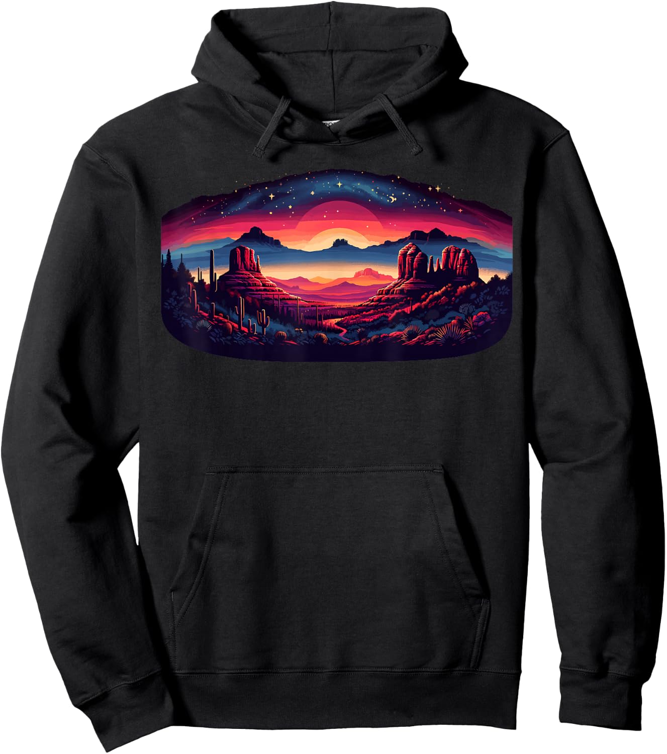 Sedona Arizona Nature Hiking Outdoor Mountain Sedona Night Hoodie - Hoodie | Black