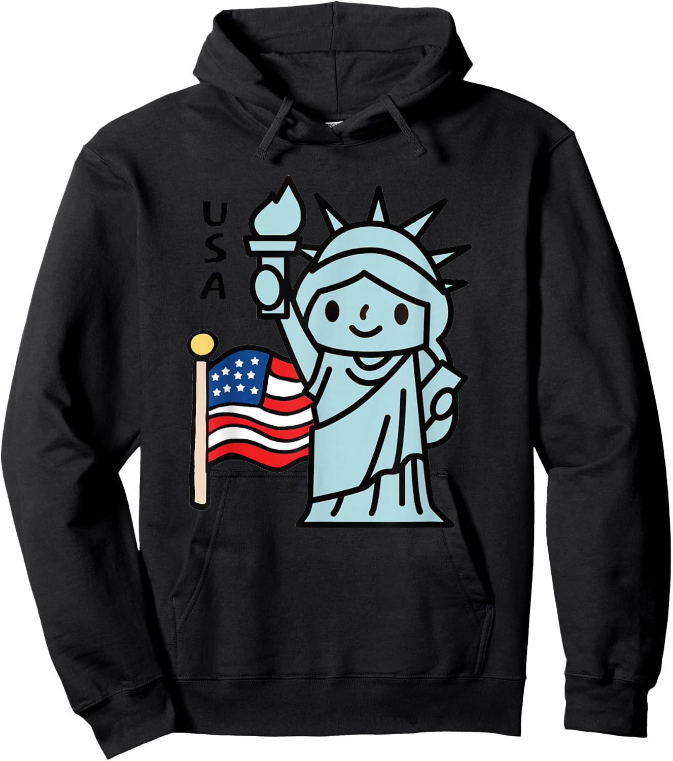 4 July Liberty Statue Kids Hoodie - Hoodie | Black