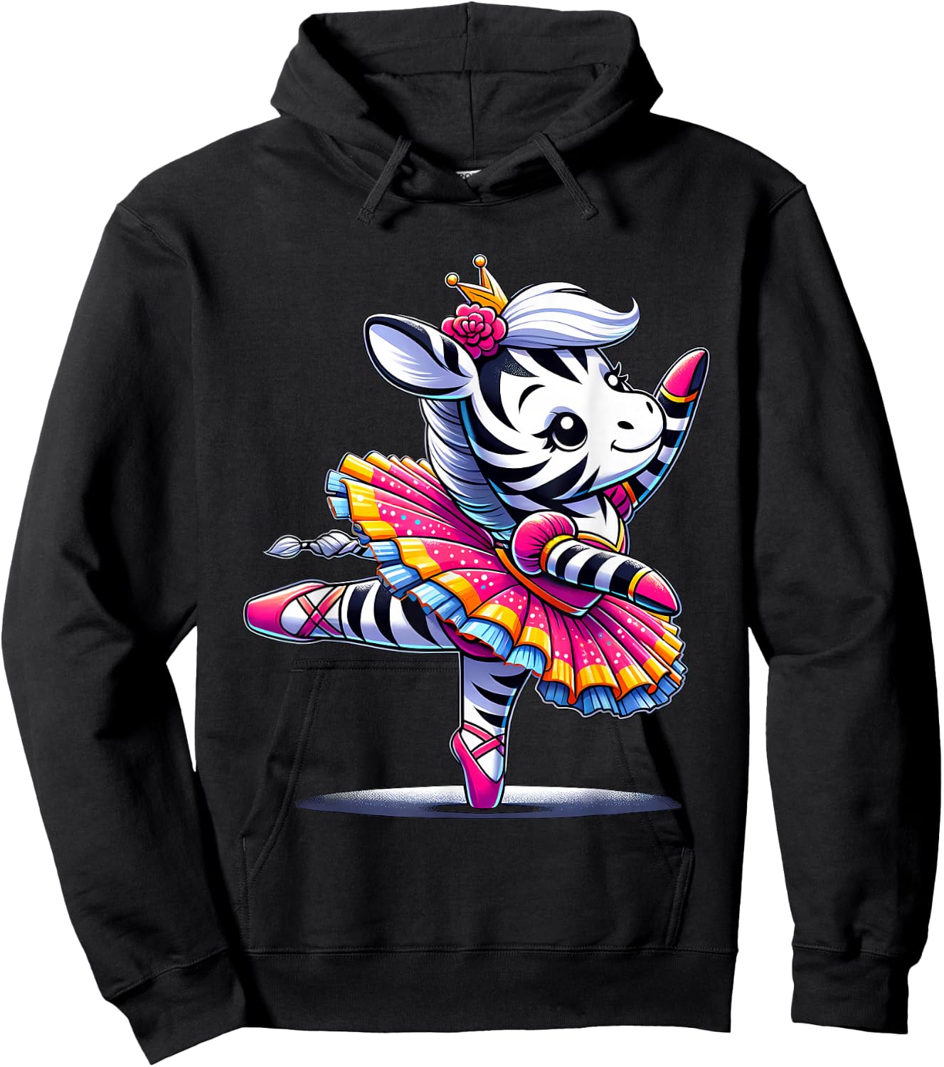 Ballerina Zebra Dancing Hoodie - Hoodie | Black
