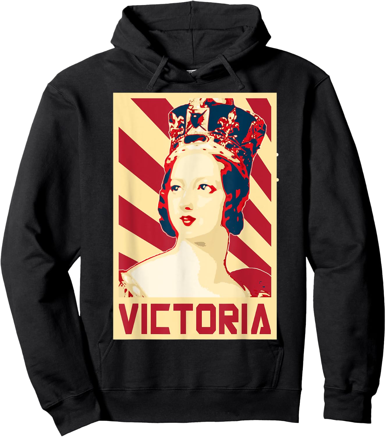 Victoria Queen Of England Retro Propaganda Hoodie - Hoodie | Black