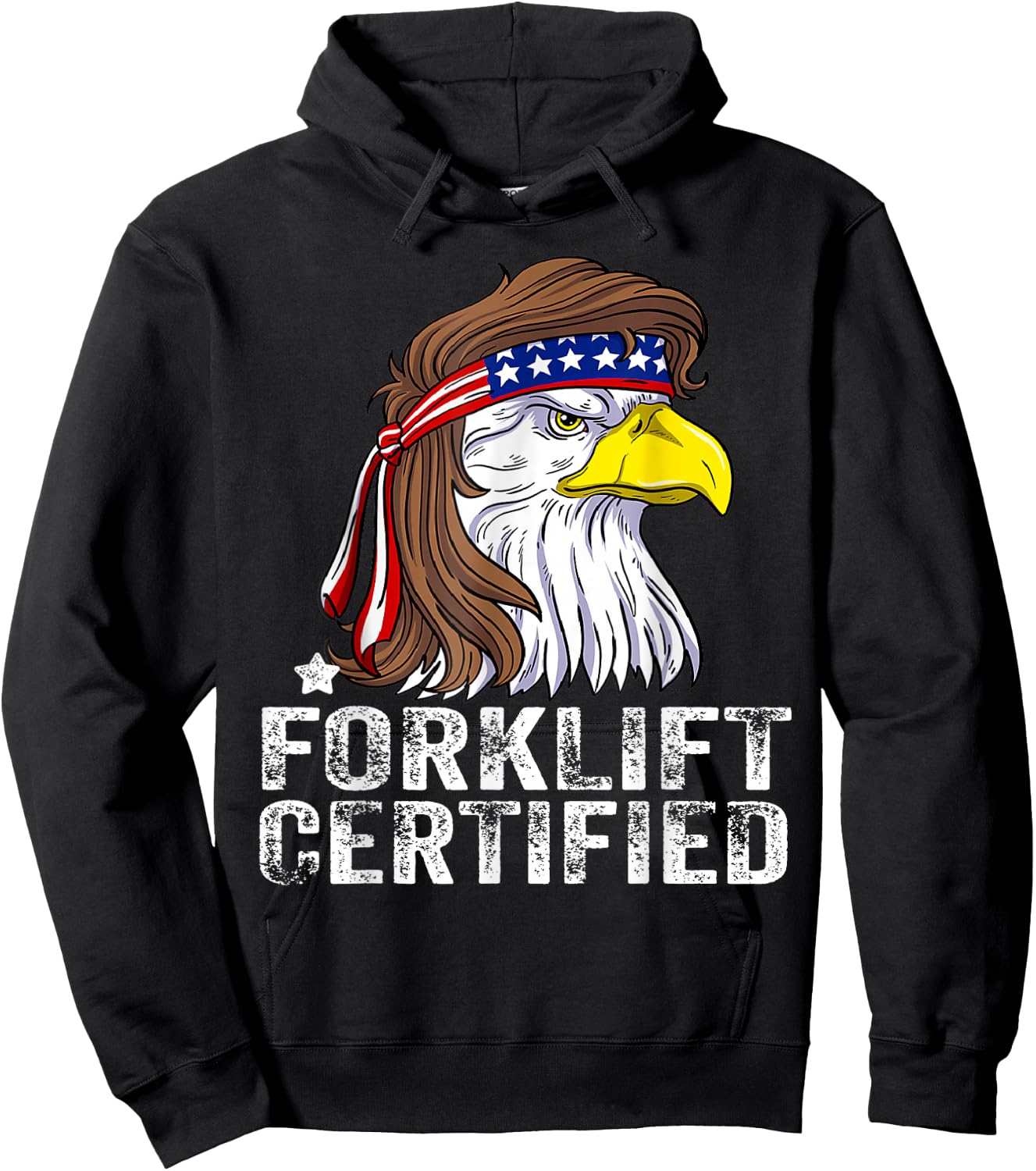 Forklift Certified meme Eagle Mullet USA Fork Lift Forklift Hoodie - Hoodie | Black