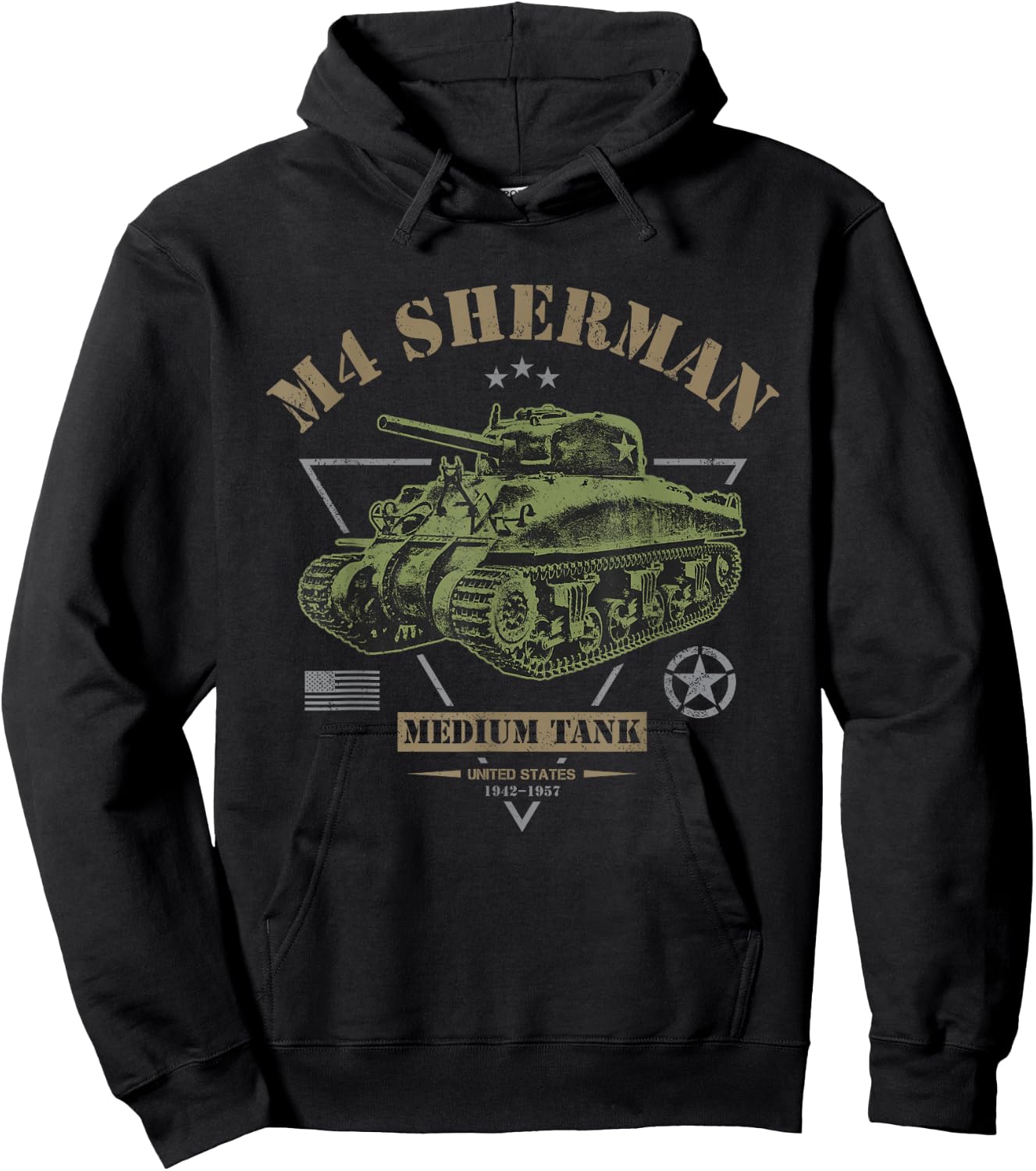 M4 Sherman WW2 Tank Hoodie - Hoodie | Black