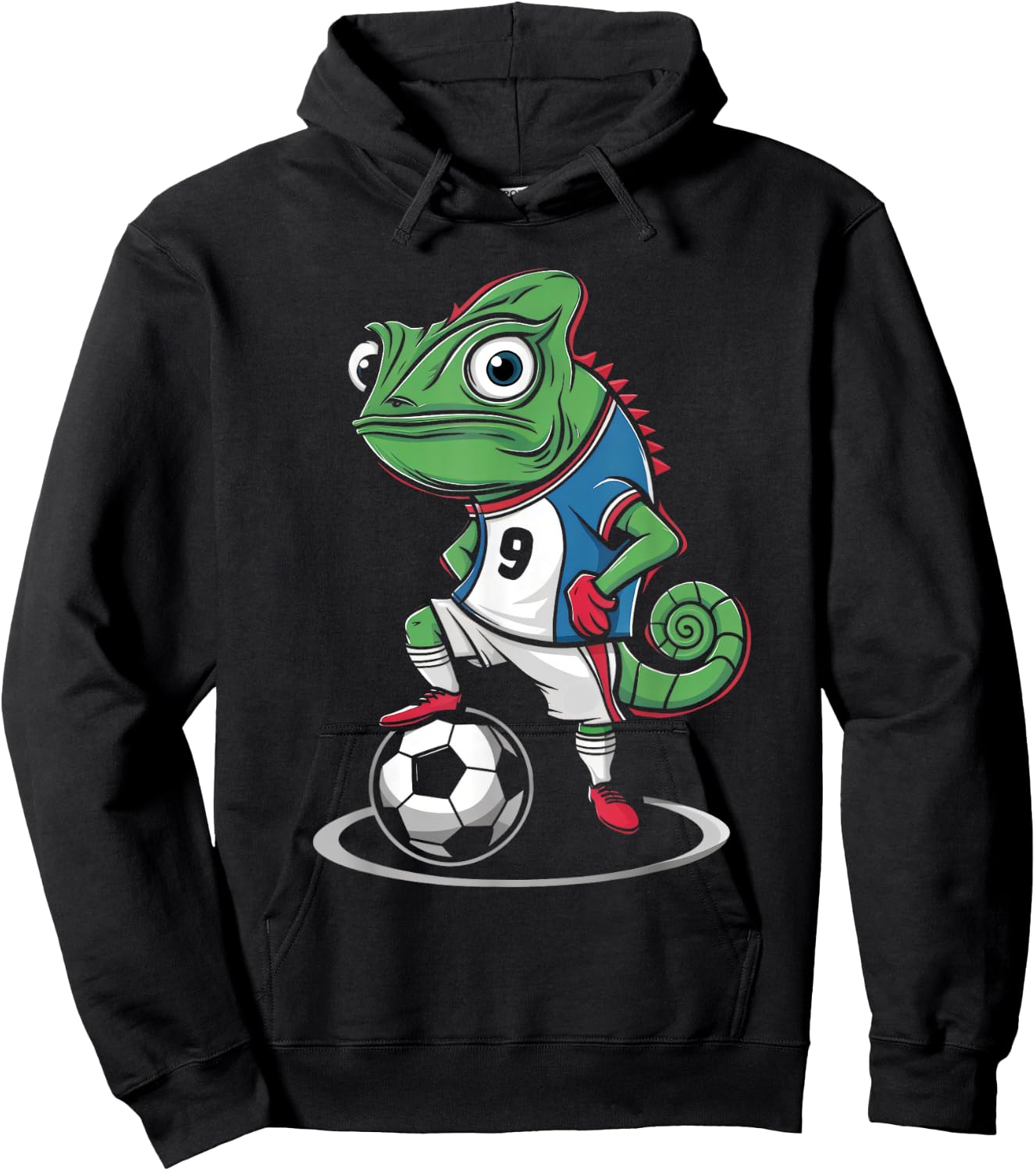 Chameleon Lizards Soccer Player Reptile Hoodie - Hoodie | Black