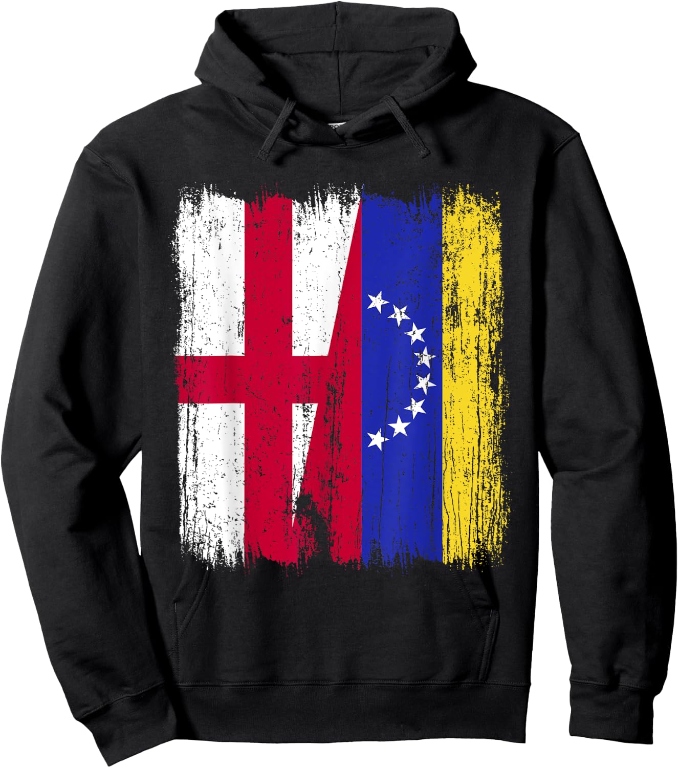 England Venezuela Half Flag English Venezuelan Jersey Hoodie - Hoodie | Black