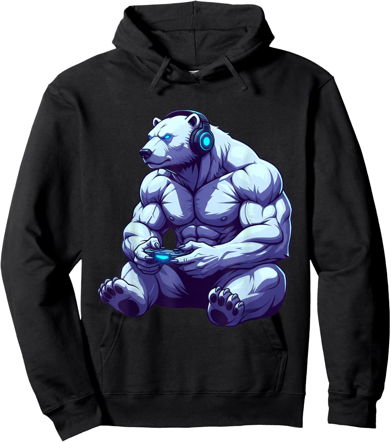 Polar Bear Funny Video Games Polar Bear Hoodie - Hoodie | Black