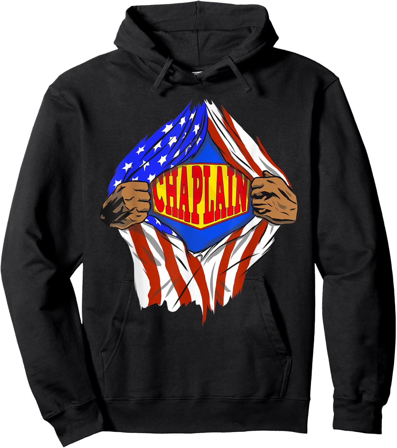 Funny Super Chaplain Hero Job Hoodie - Hoodie | Black