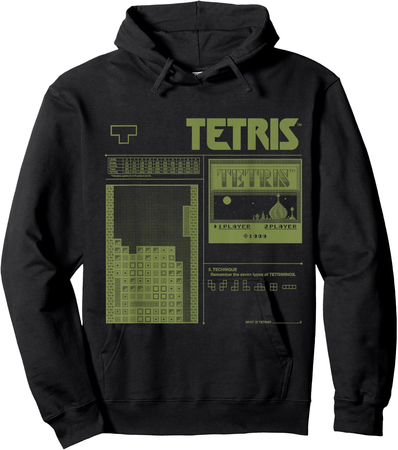 Tetris 8-Bit Modern Hoodie - Hoodie | Black