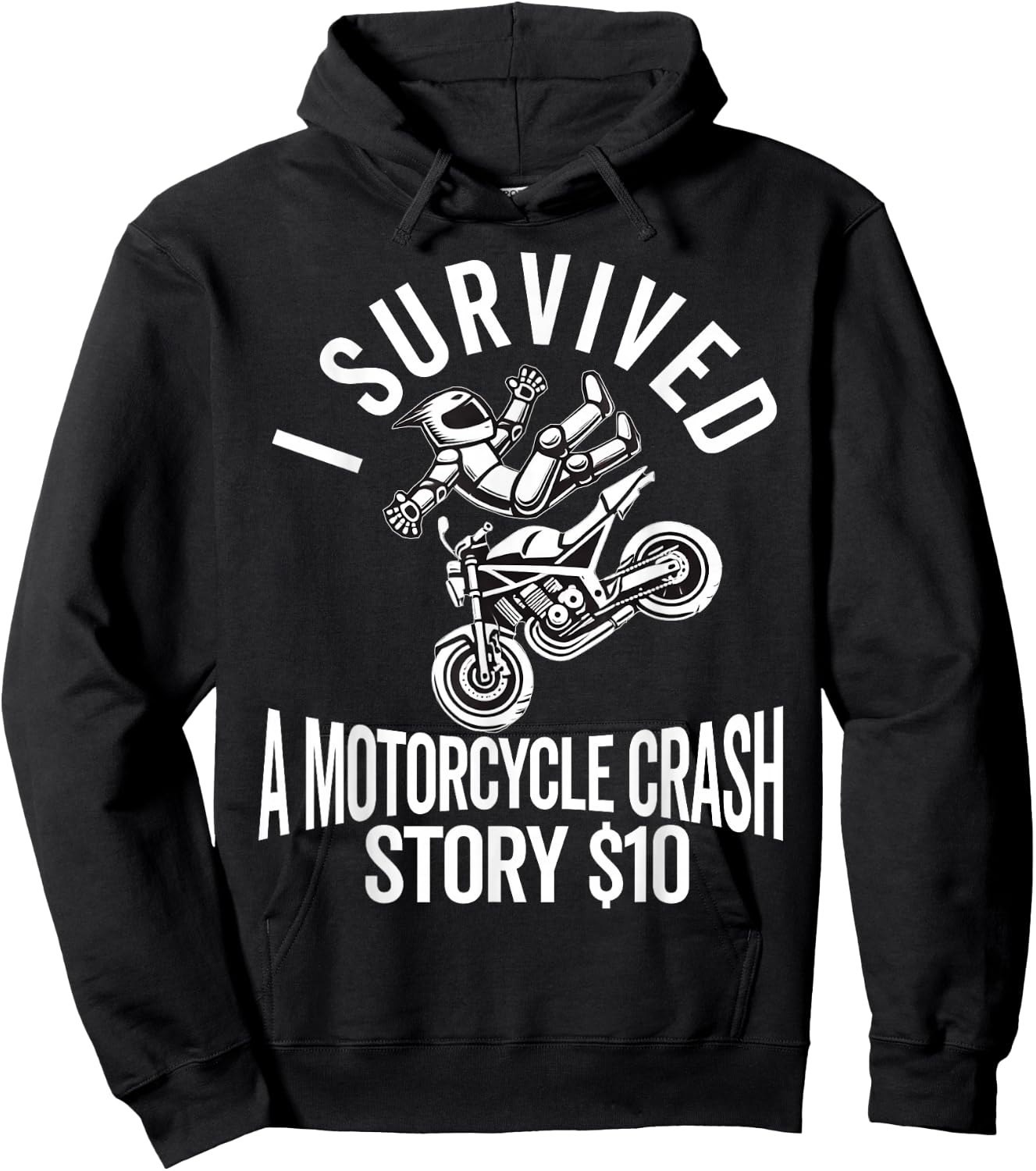 Motorcycle Accident Survivor Bike Crash Injury Recovery Hoodie - Hoodie | Black