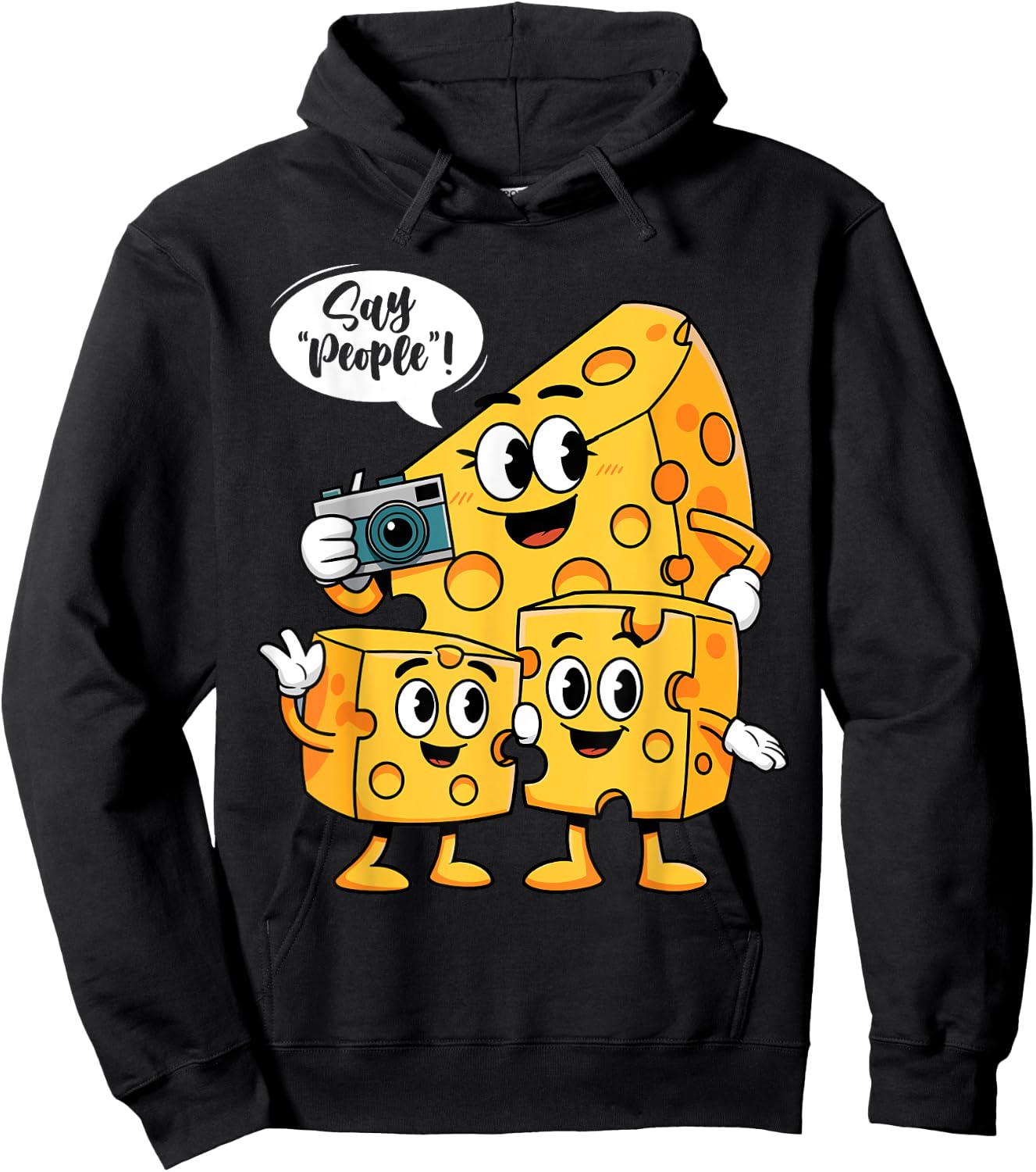 Say People - Cheese Lover Food Dairy Milk Gouda Cheddar Brie Hoodie - Hoodie | Black