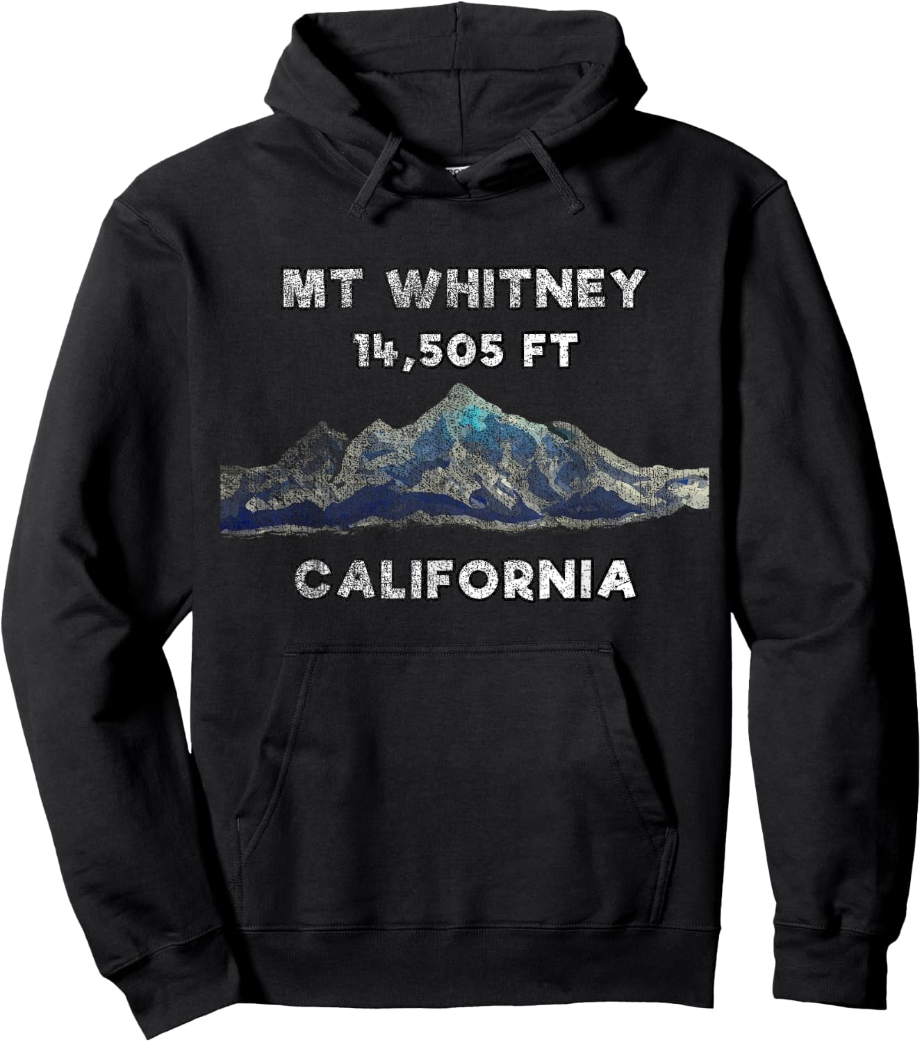 Mount Whitney Shirt with Mountain Scene - Mt Whitney Shirt Hoodie - Hoodie | Black