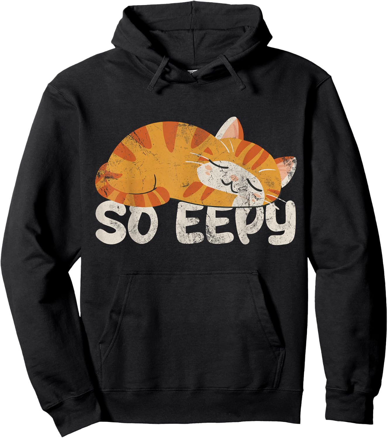 So Eepy Cat Sleepy Funny Cat Meme Kitten Grunge Men Women Kids Hoodie - Hoodie | Black