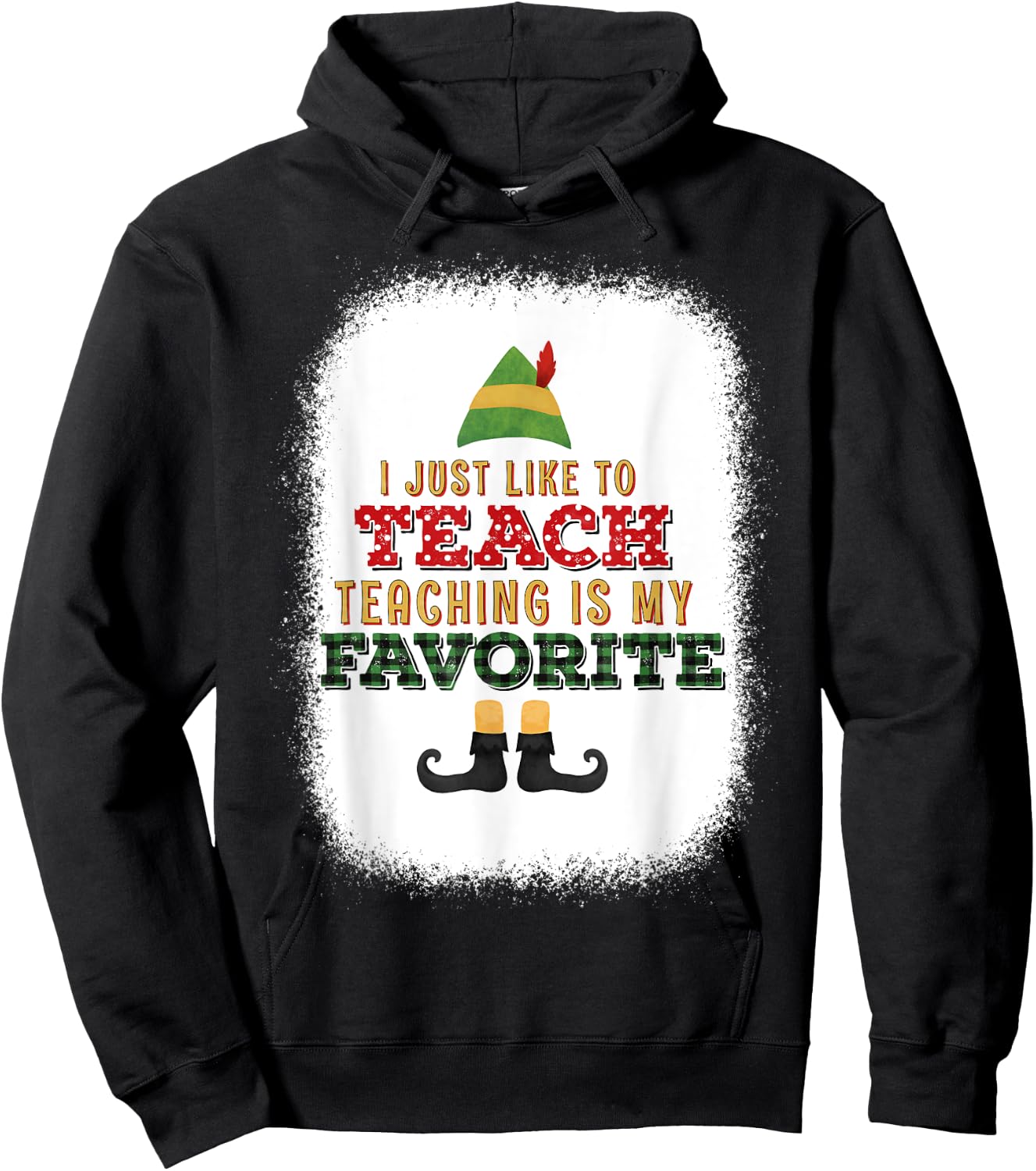 I Just Like To Teach Teaching Is My Favorite Christmas Hoodie - Hoodie | Black