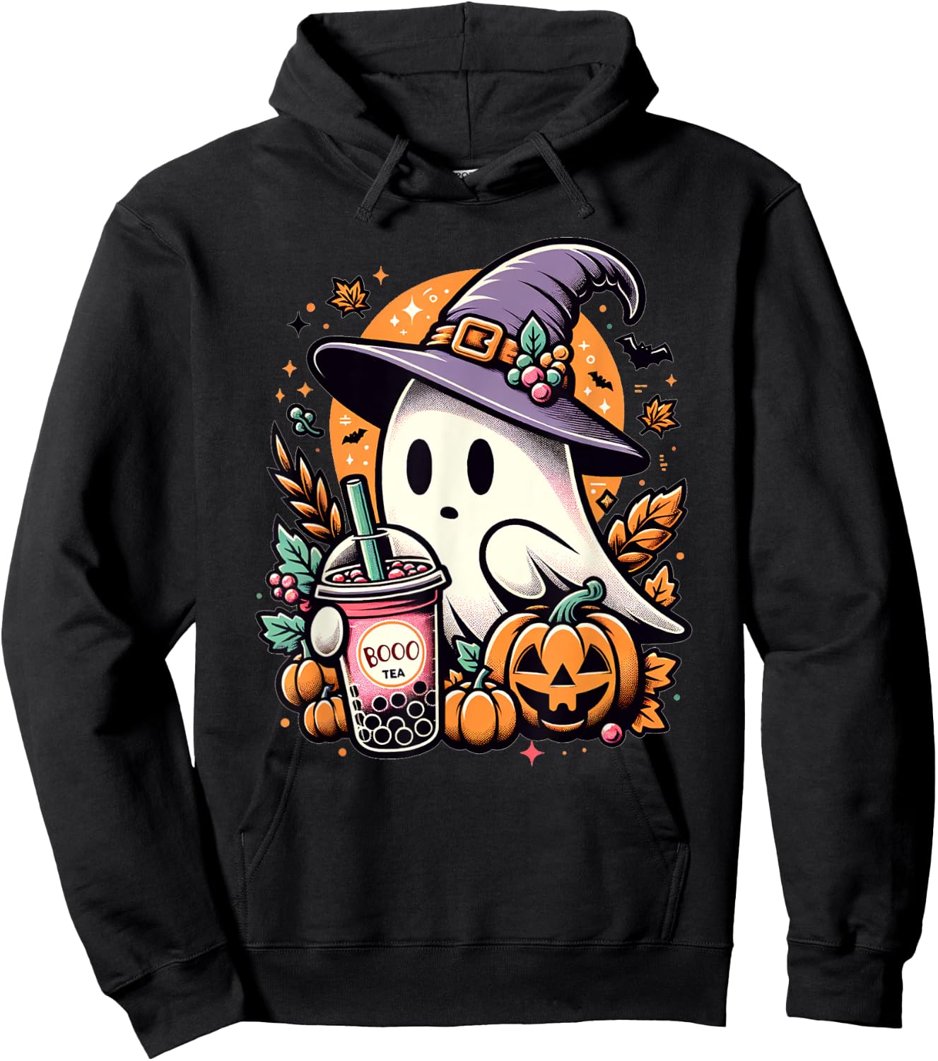 Halloween Ghost Funny Halloween Bubble Tea Hoodie - Hoodie | Black