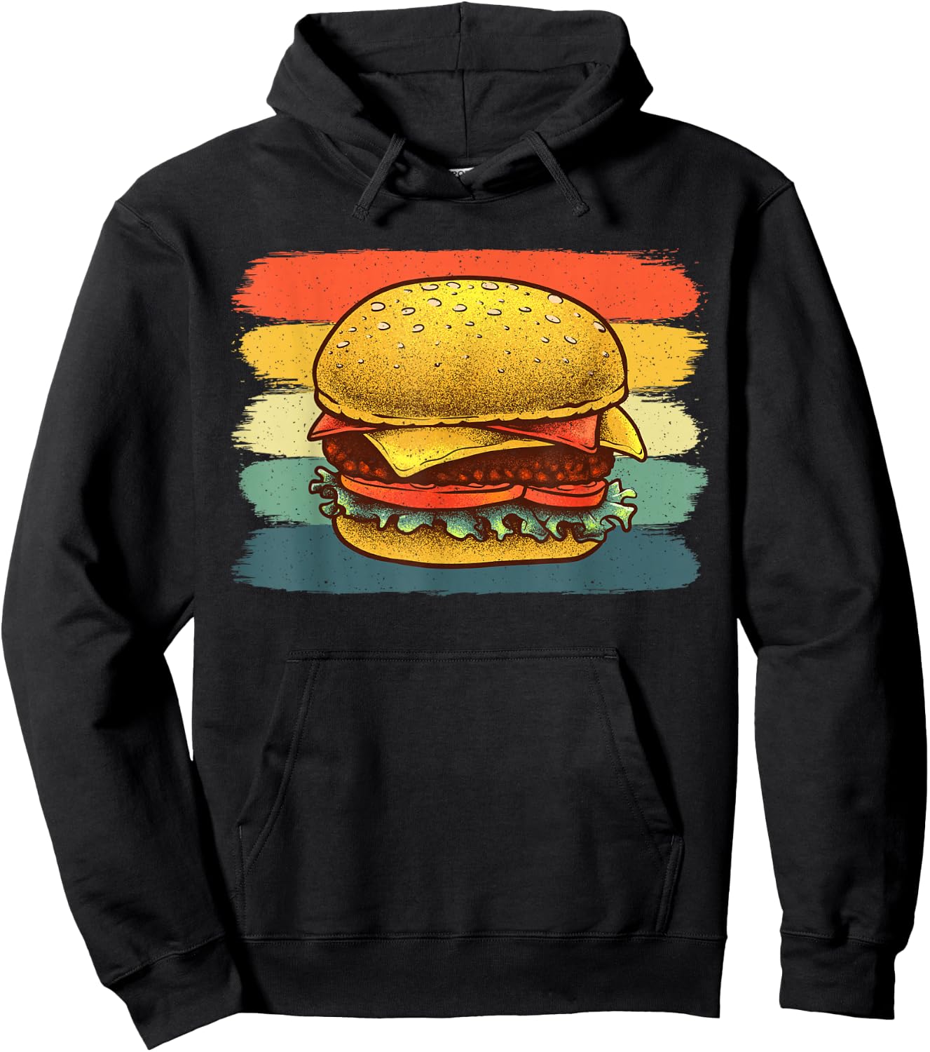 Cute Hamburger Design Women Cheese Burger Hamburger Hoodie - Hoodie | Black