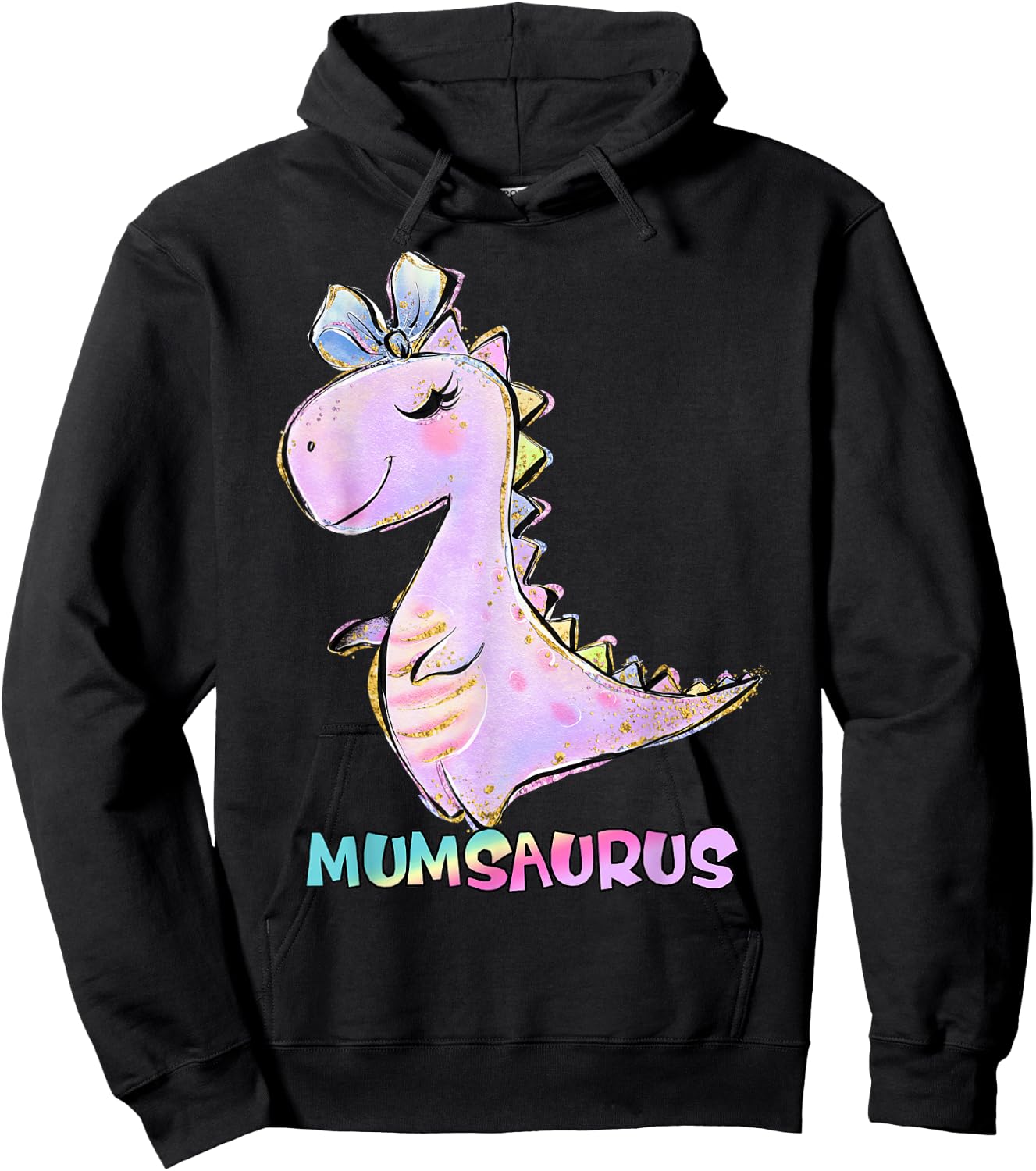 Mum Girl Dinosaur Family Matching Birthday Daughter Mama Mom Hoodie - Hoodie | Black