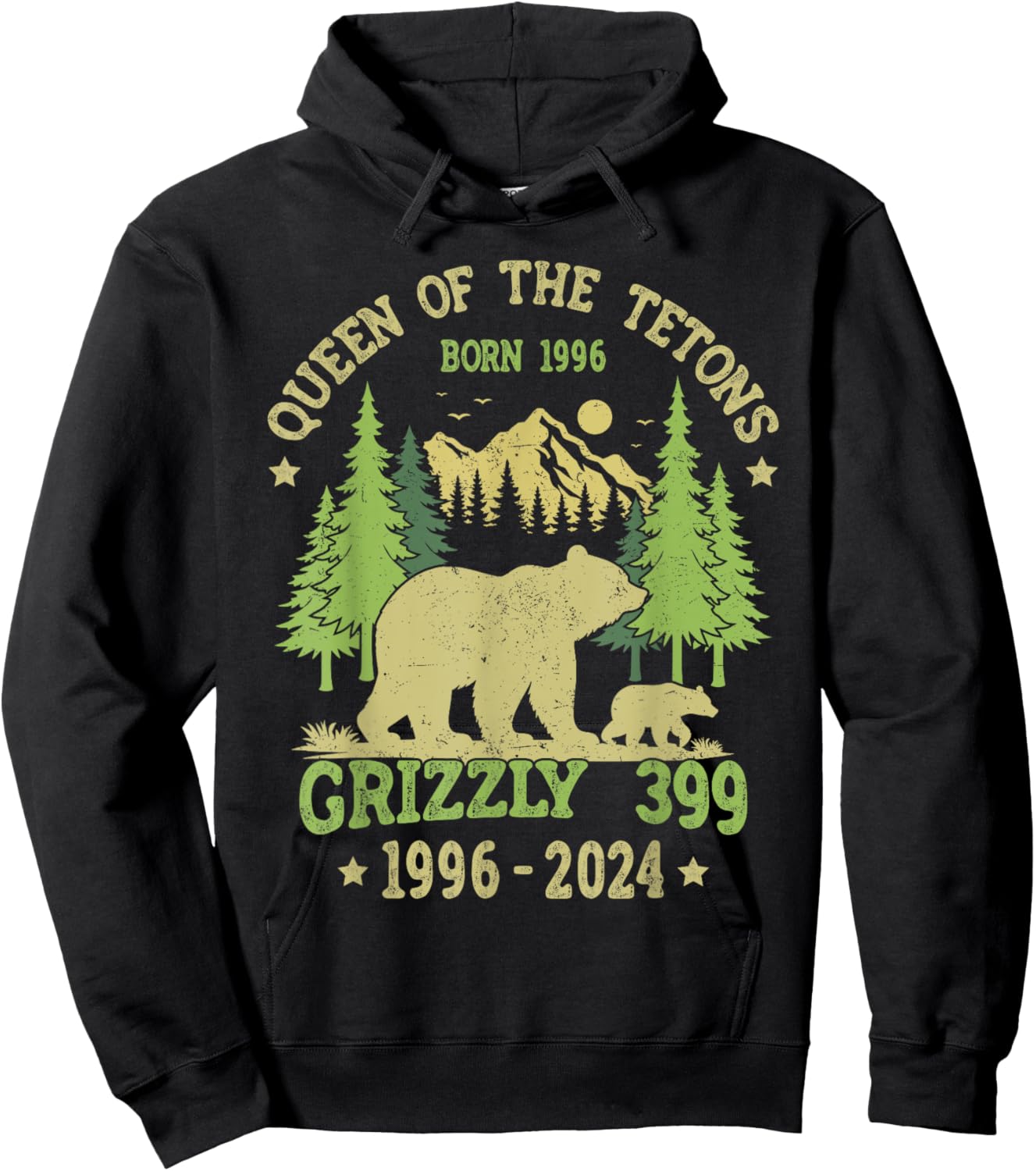 Queen Of The Tetons Grizzly 399 National Park 1996-2024 Hoodie - Hoodie | Black