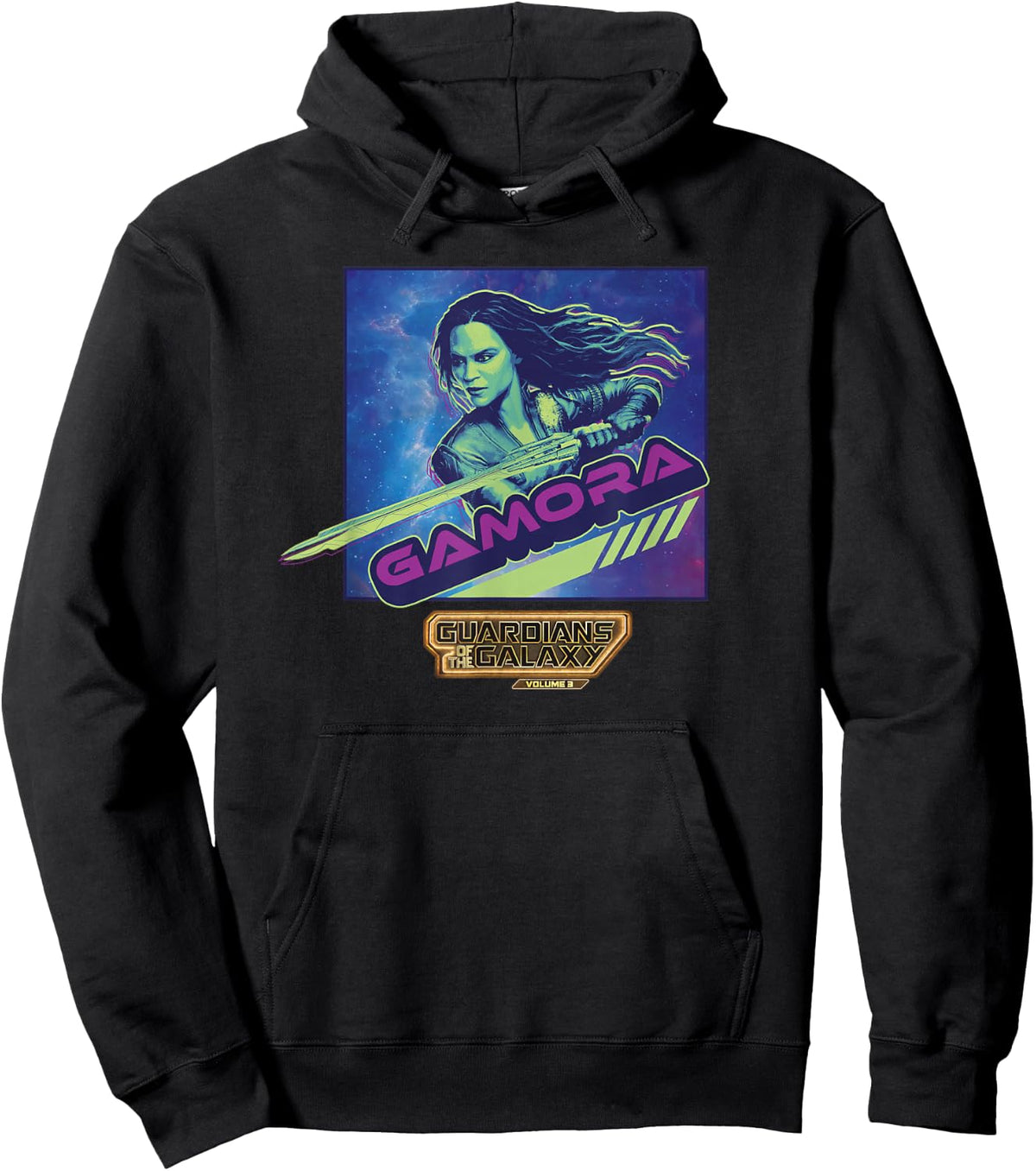 Marvel Guardians of the Galaxy Vol. 3 Vintage Cosmic Gamora Hoodie - Hoodie | Black