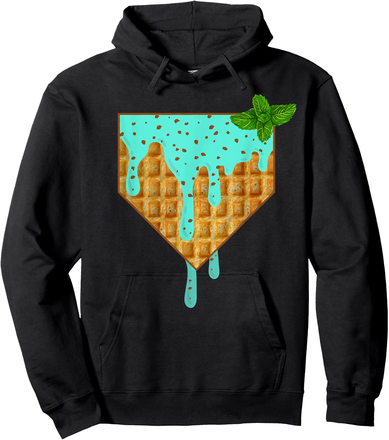 Home Plate Drip - Mint Chocolate Chip Softball & Baseball Hoodie - Hoodie | Black