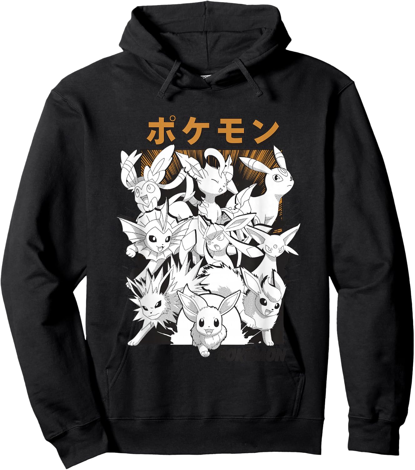 Pokémon Eevee & Eeveelutions Epic Mashup Vintage Poster Hoodie - Hoodie | Black