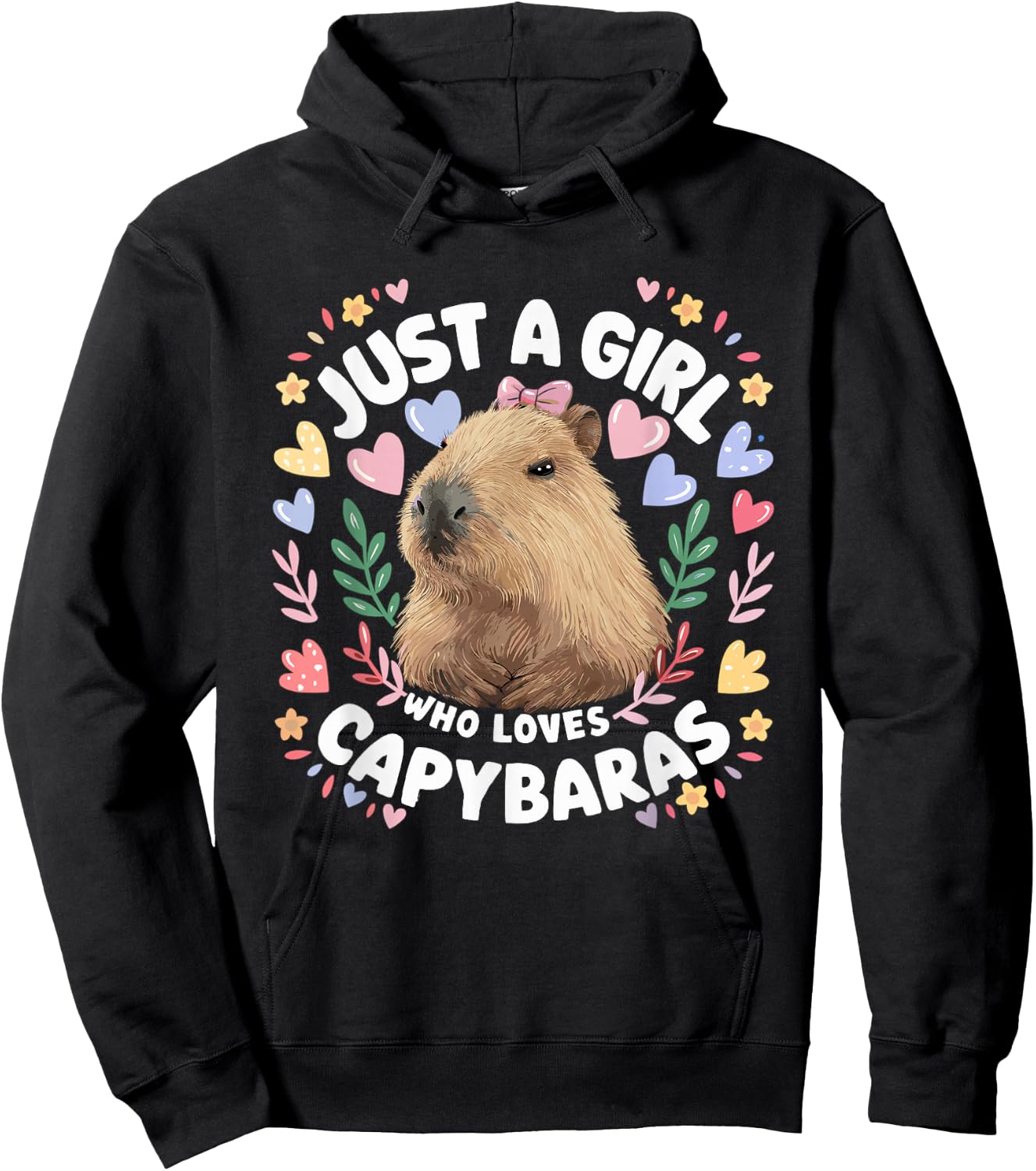 Just a Girl Who Loves Capybaras Cute Capybara Lover Rodent Hoodie - Hoodie | Black
