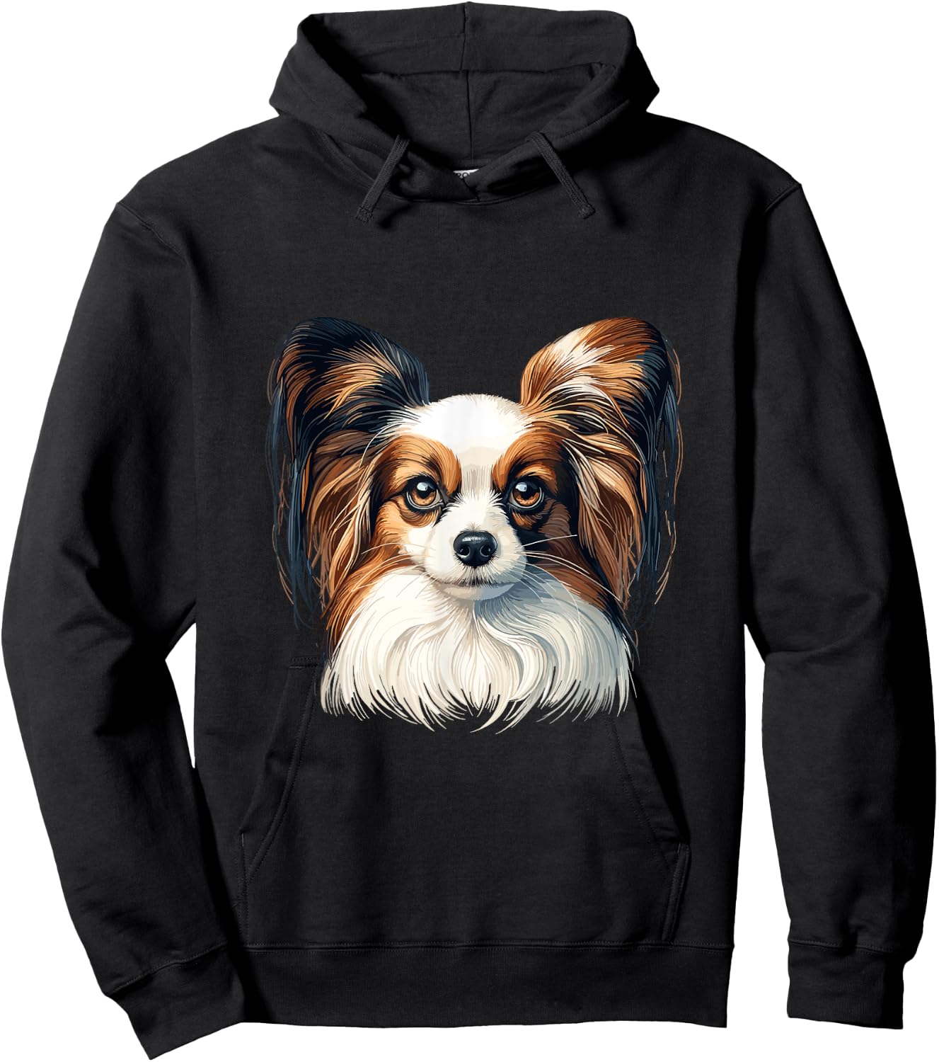 Dog Face - Papillon Women Girls Kids Hoodie - Hoodie | Black