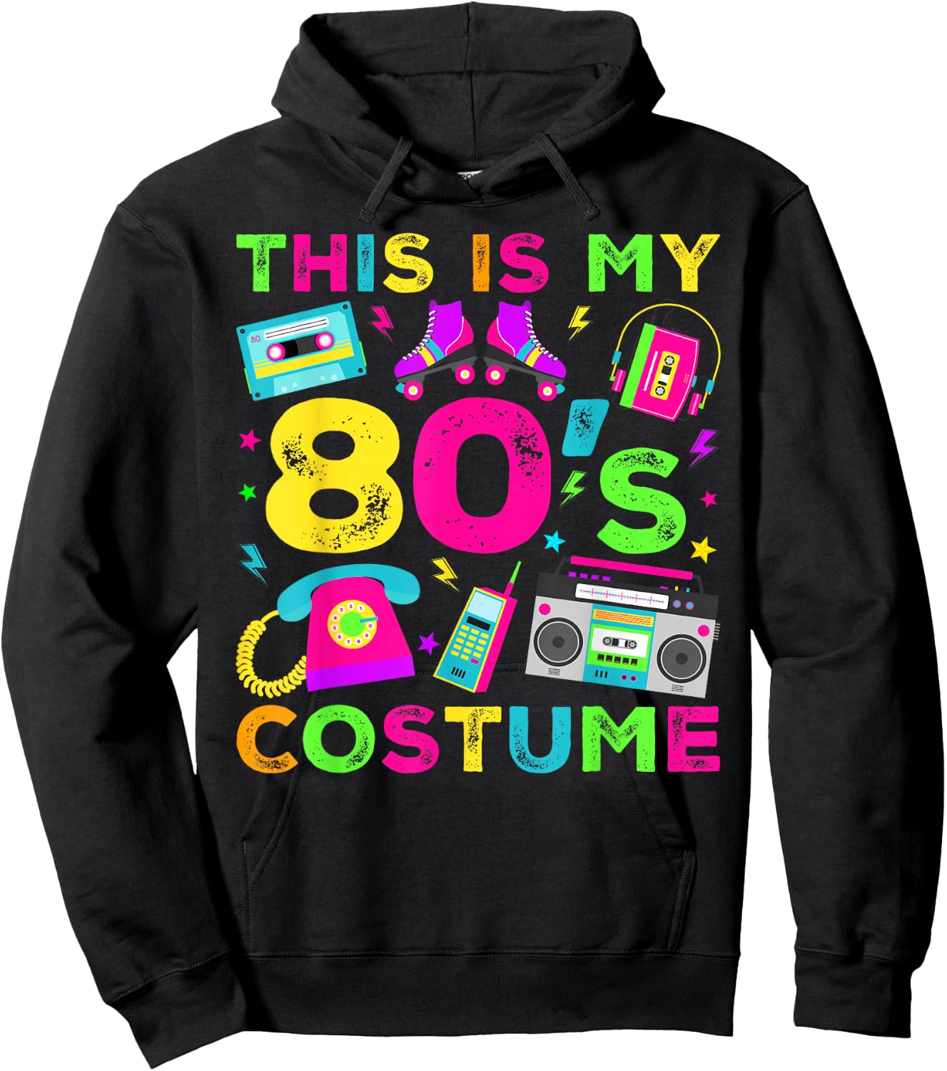 This Is My 80s Costume 80's style Eighties Retro Party Hoodie - Hoodie | Black