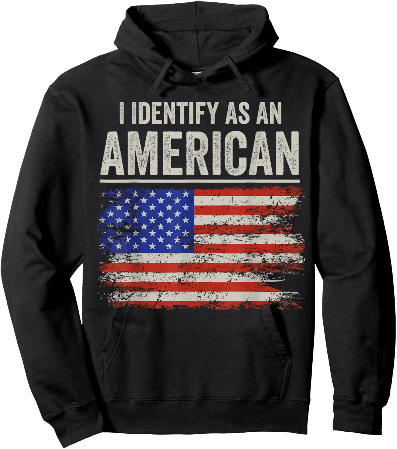 i Identify As An American Flag Men Hoodie - Hoodie | Black