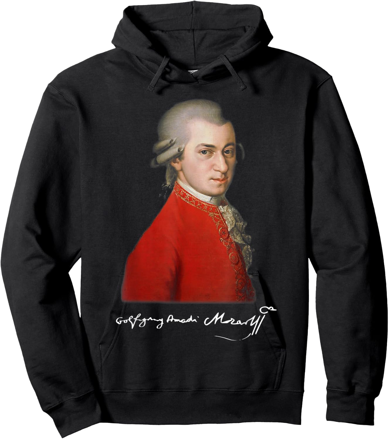 Wolfgang Amadeus Mozart - Composer Signature Classical Music Hoodie - Hoodie | Black