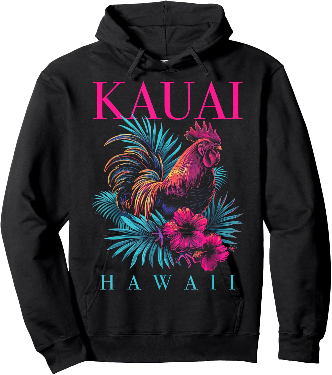 Kauai Hawaii Chicken Hawaii Hawaii Hibiscus Flowers Vintage Hoodie - Hoodie | Black