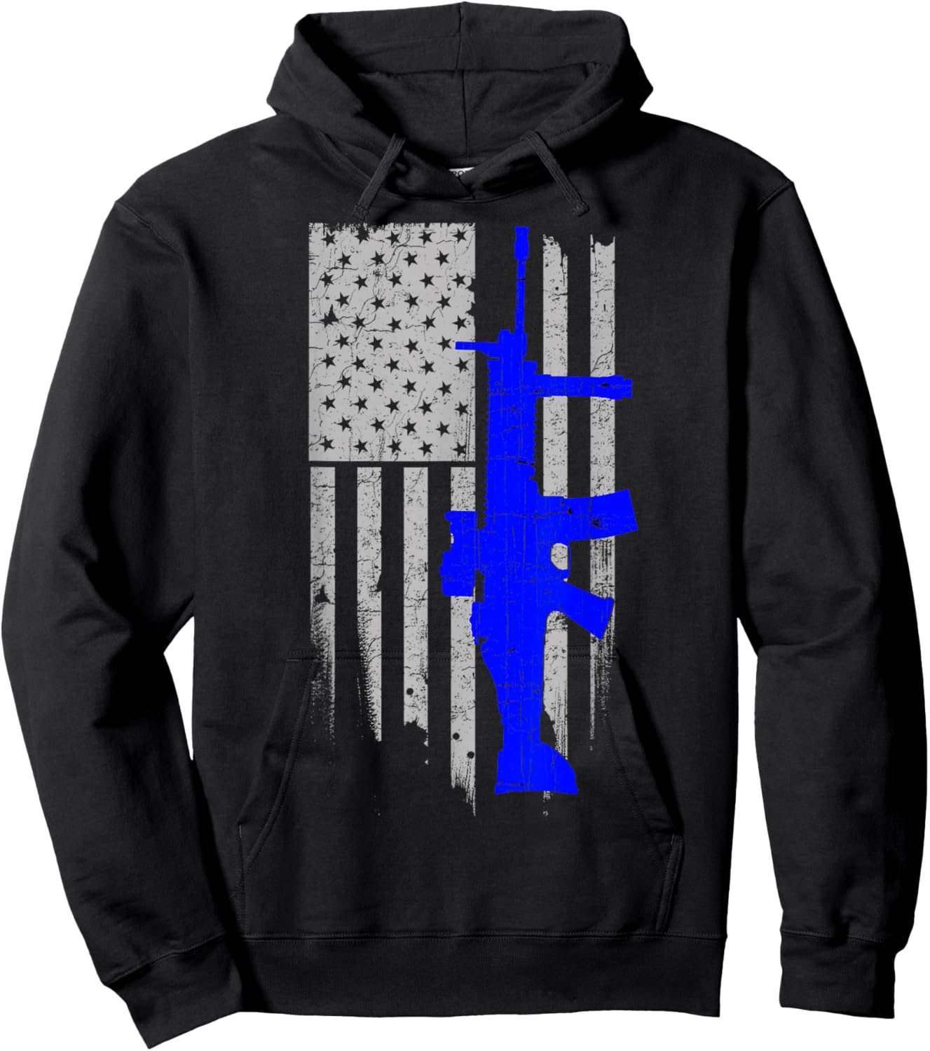 FN SCAR Stars & Stripes Flag Shirt Blue Hoodie - Hoodie | Black