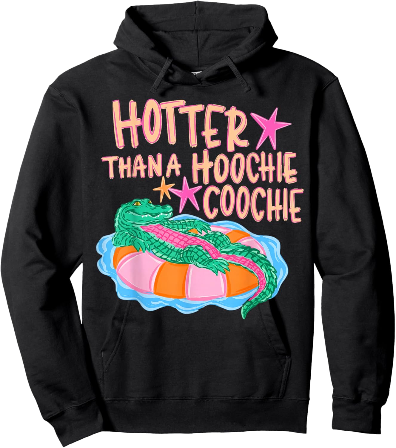Hotter Than A Hoochie Coochie Alligator Summer Vacation Hoodie - Hoodie | Black