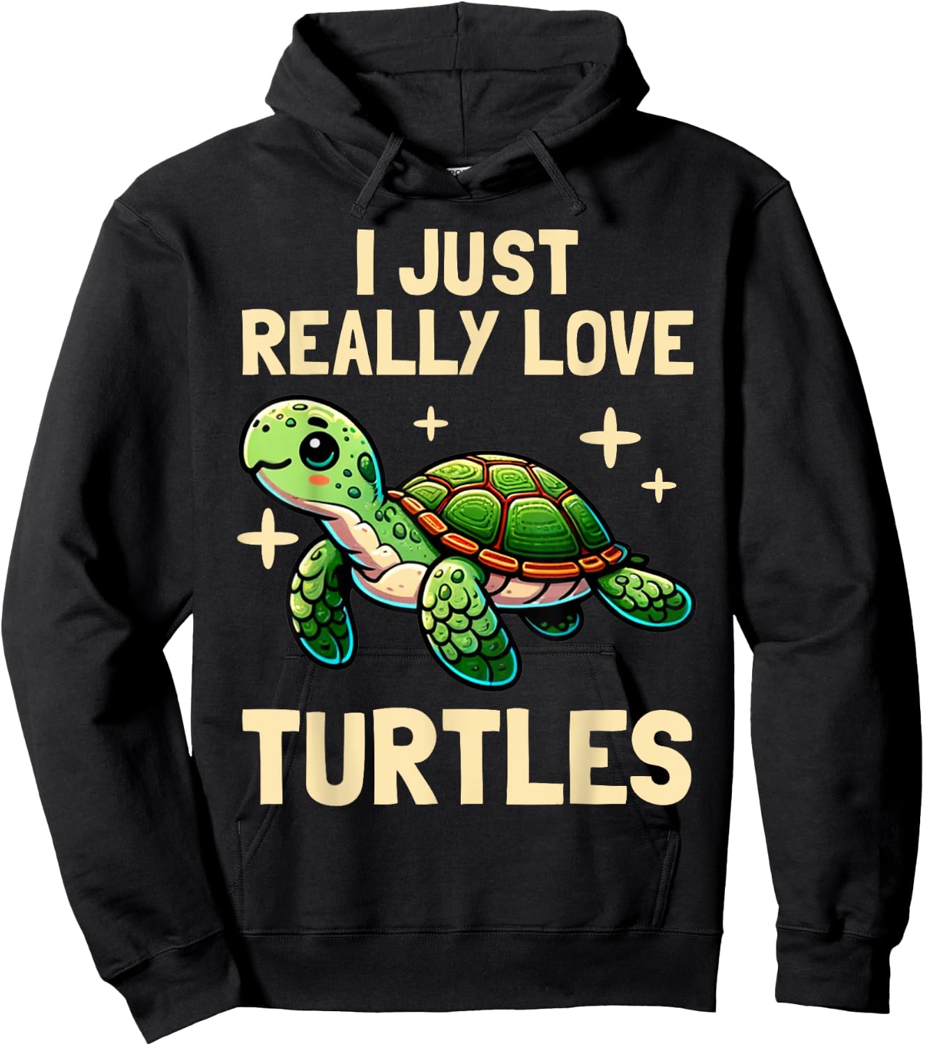 I Just Really Love Turtles Sea Turtle Lover Graphic Hoodie - Hoodie | Black