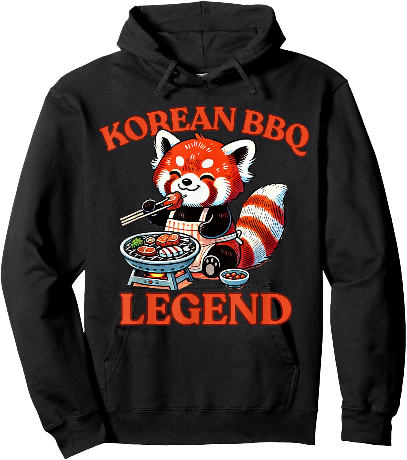 Korean BBQ Legend Red Panda Hoodie - Hoodie | Black