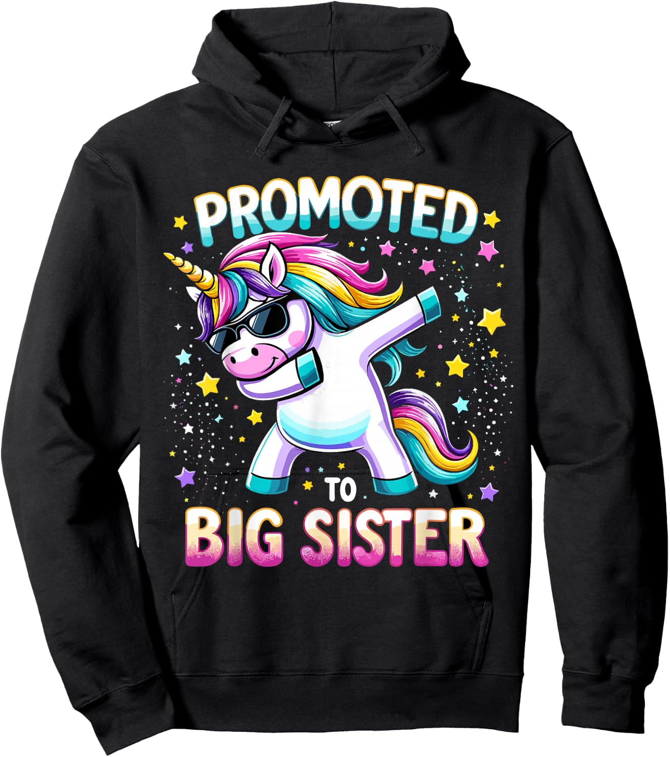 Dabbing Unicorn Older Sister Hoodie - Hoodie | Black