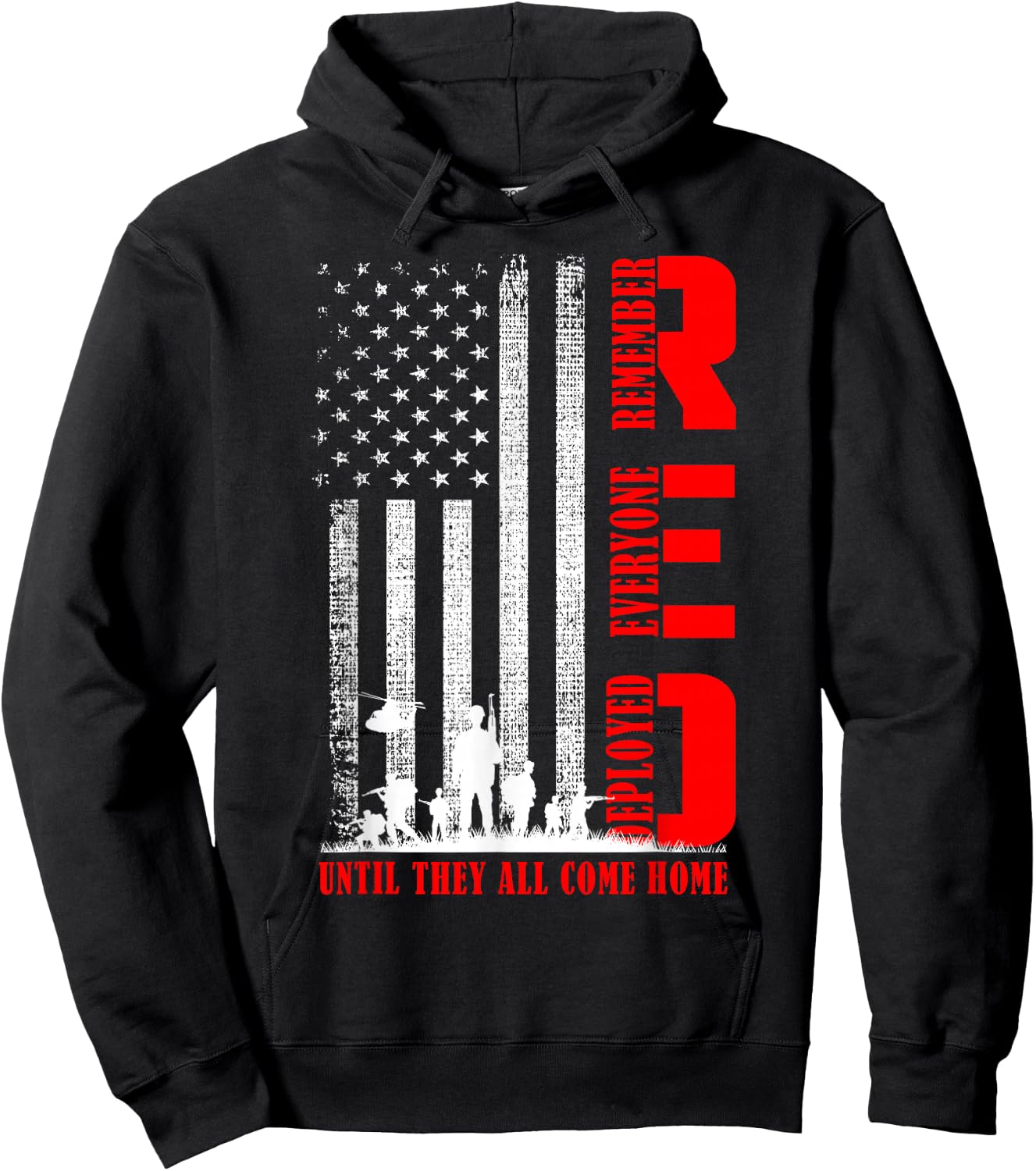 RED Friday Military US Army Remember erveryone deployed Hoodie - Hoodie | Black
