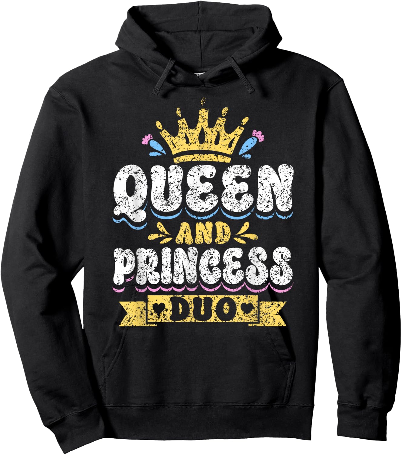 Queen And Princess Duo Mom Matching Mother Daughter Mommy Hoodie - Hoodie | Black